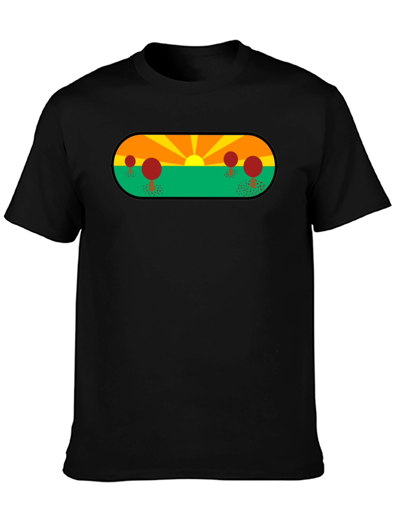 Nature Graphic Tee - Black Short Sleeve