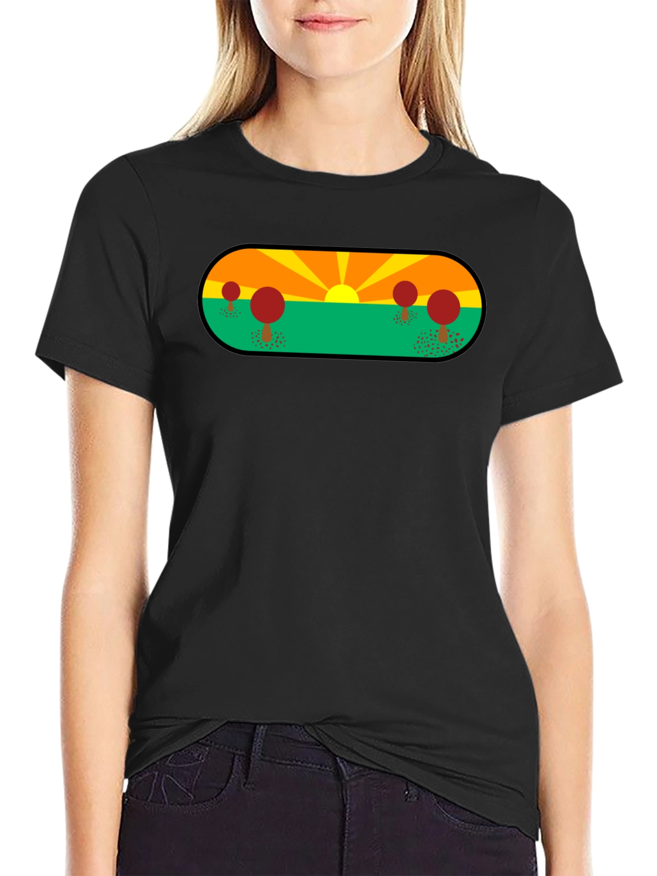 Nature Graphic Tee - Black Short Sleeve