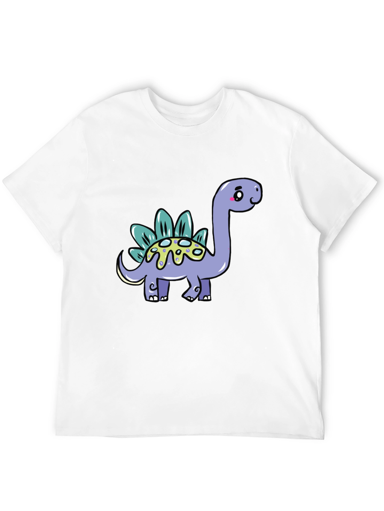 Cute Dinosaur Graphic Tee - Black Cotton T-Shirt
