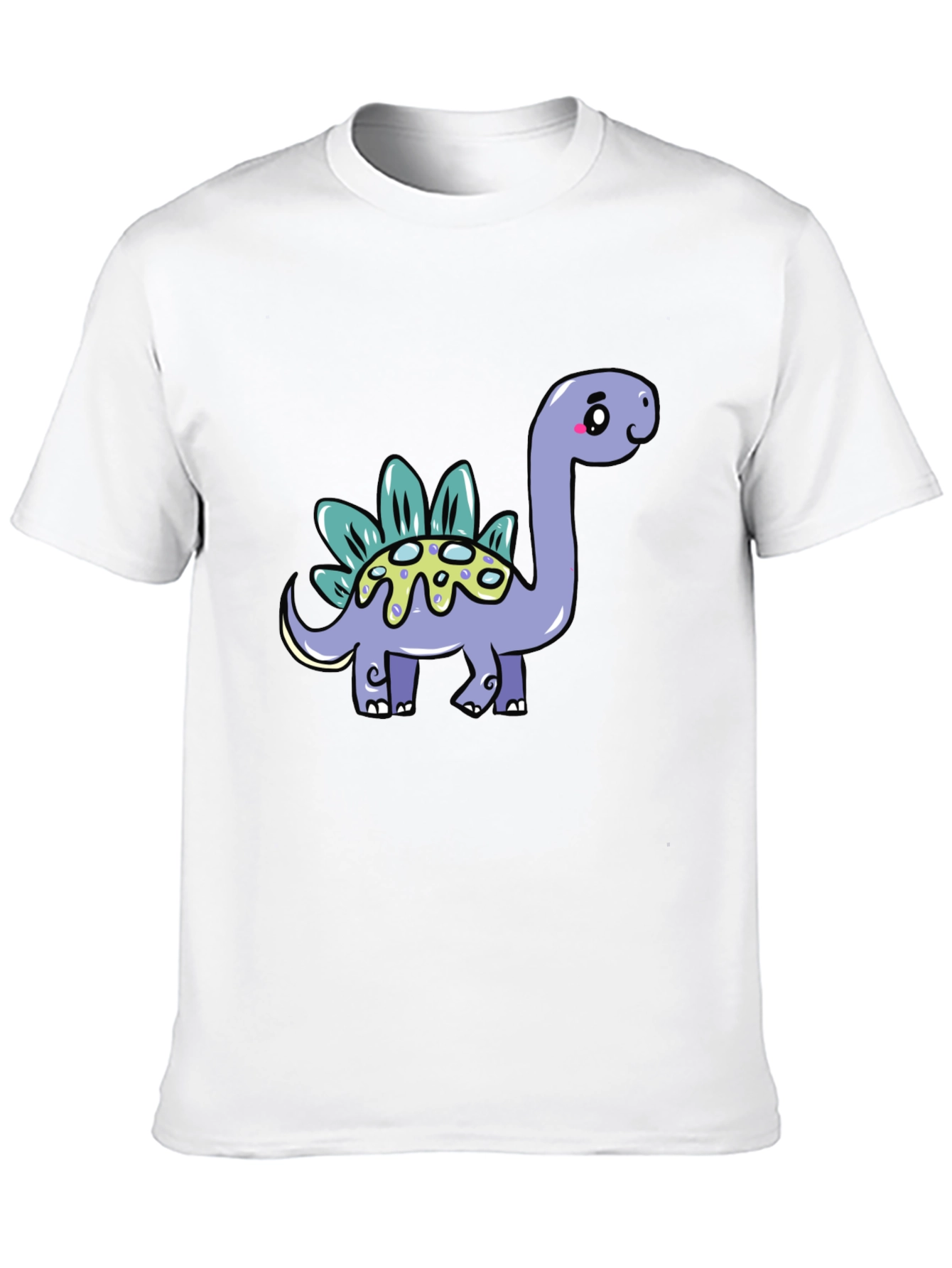 Cute Dinosaur Graphic Tee - Black Cotton T-Shirt