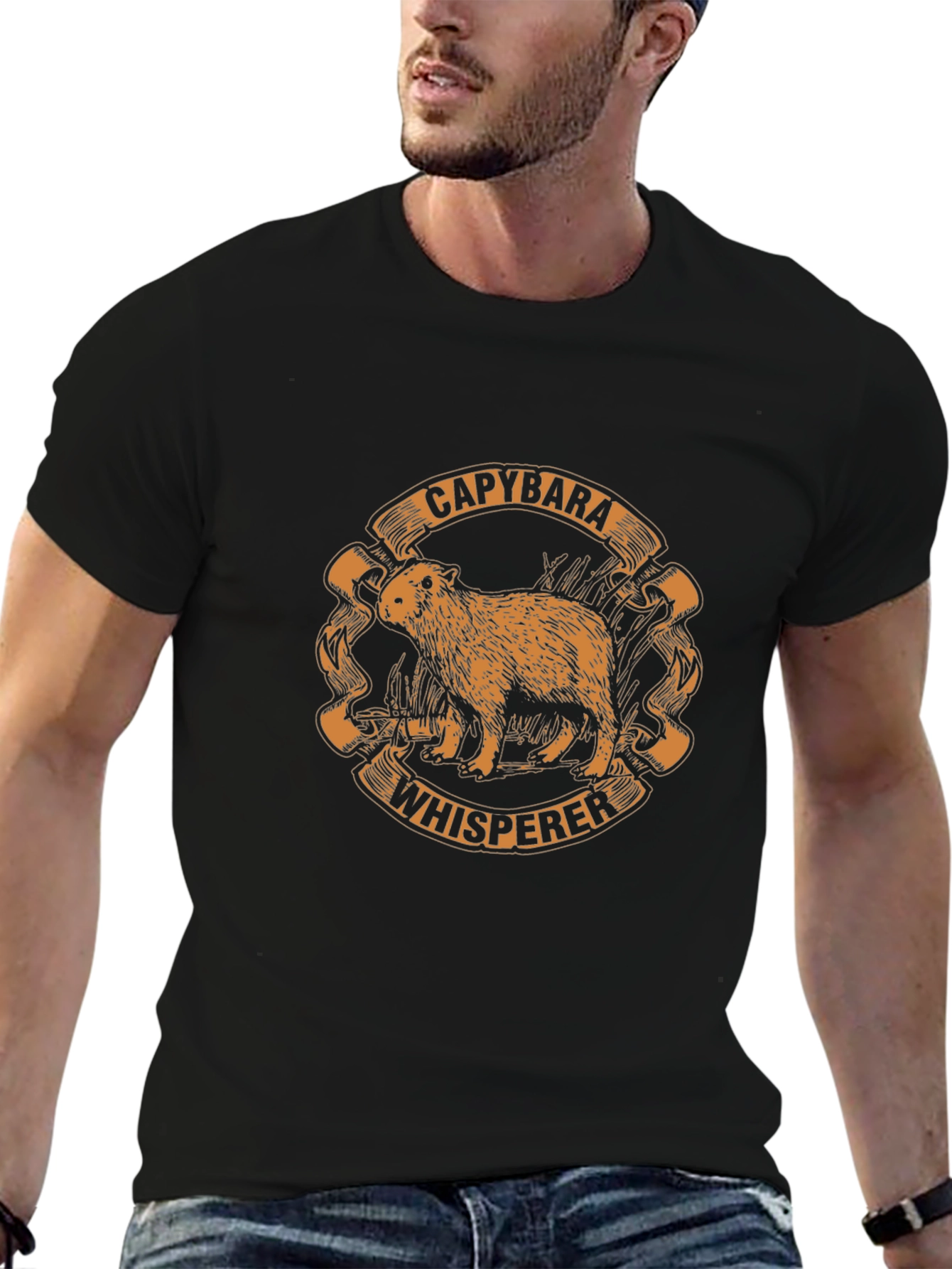 Capybara Whisperer Black T-Shirt