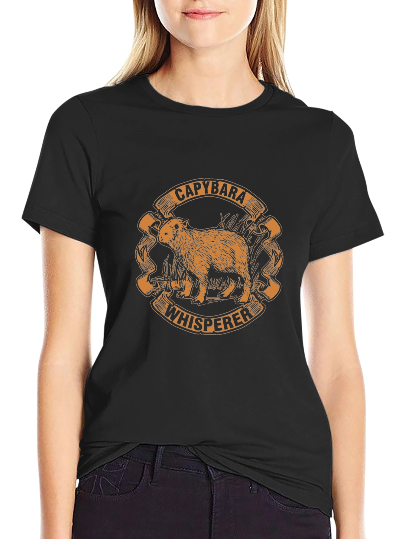 Capybara Whisperer Black T-Shirt