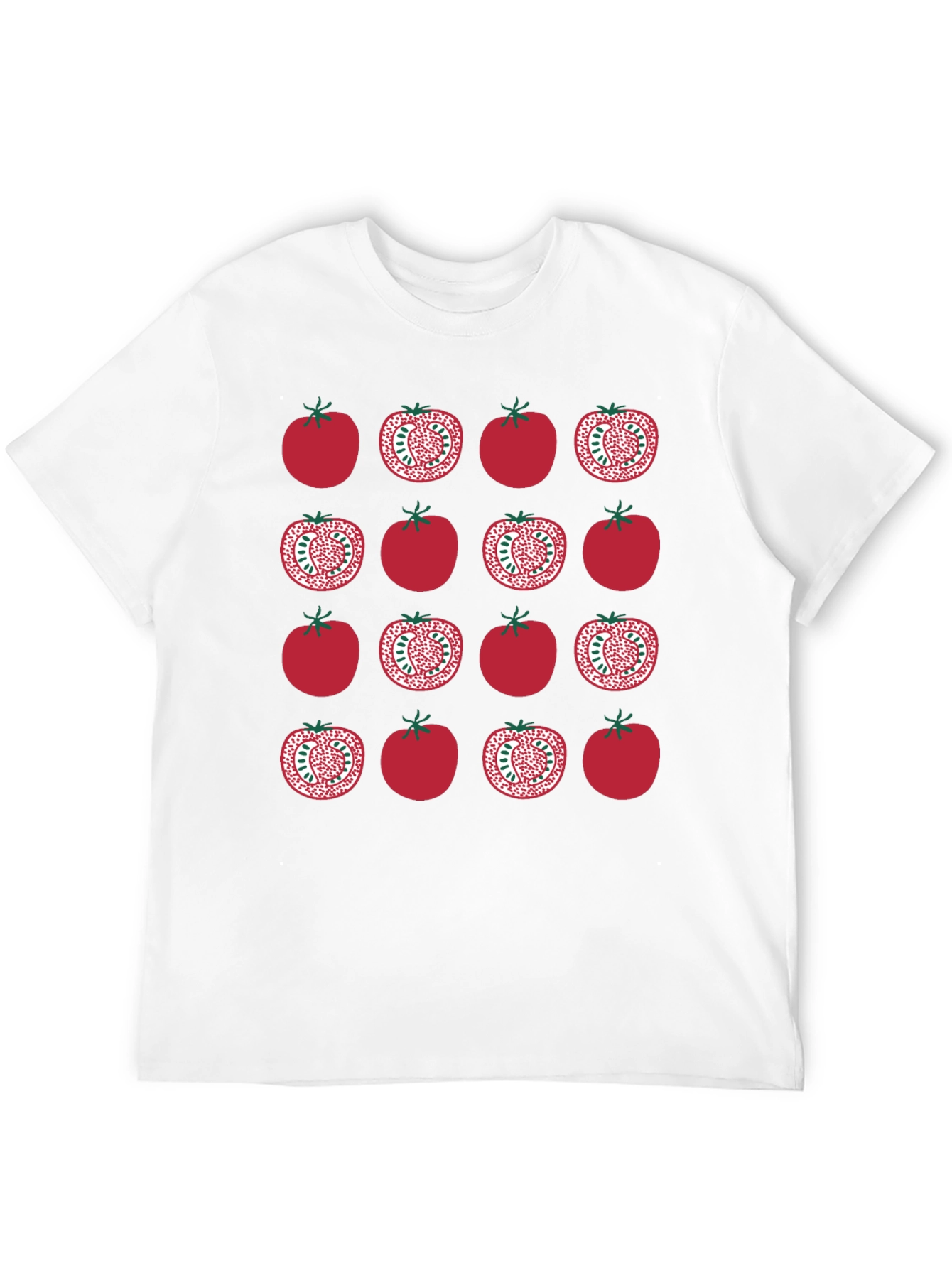Tomato Pattern Black T-Shirt