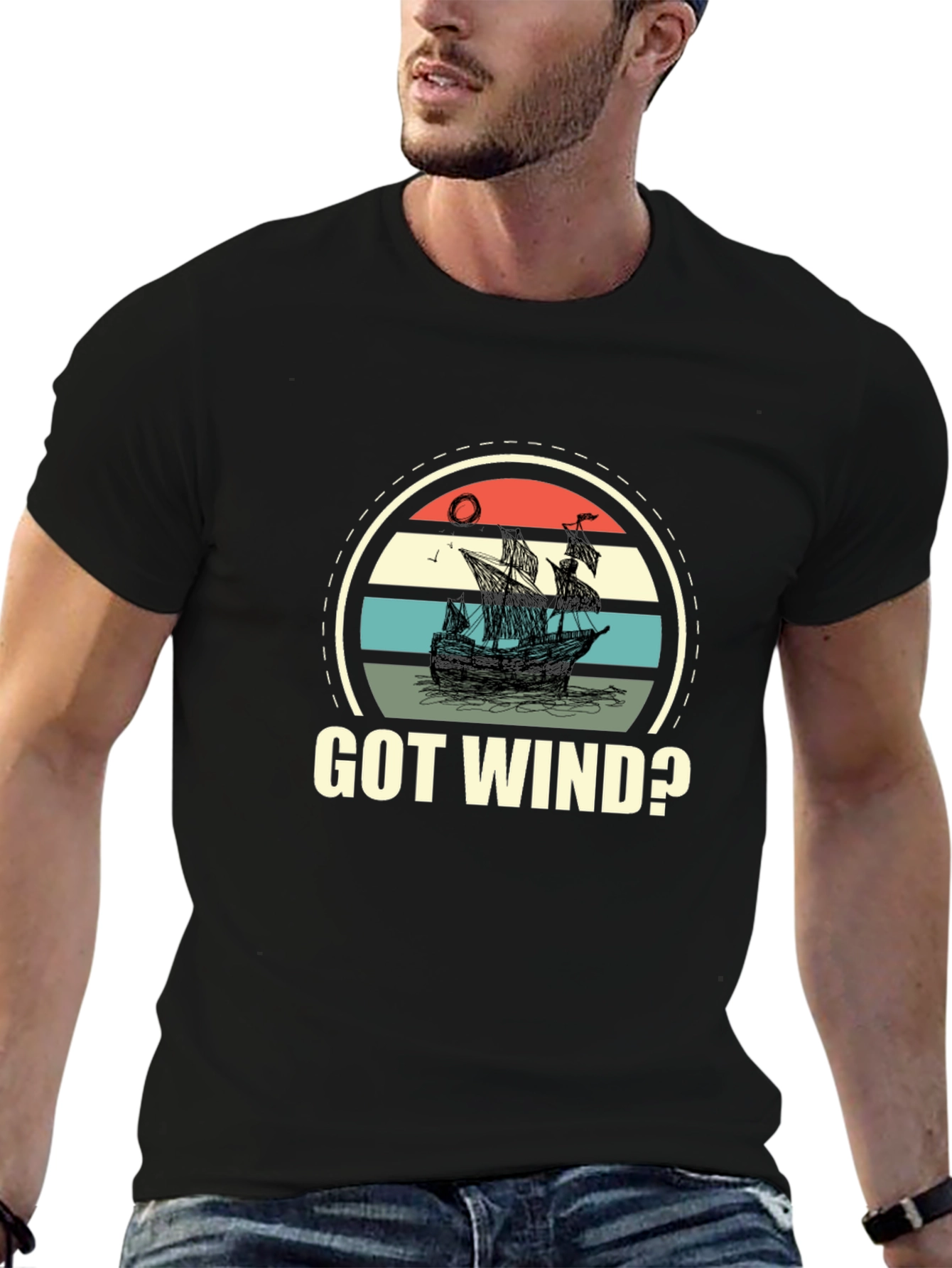 Got Wind? Retro Ship Graphic T-Shirt