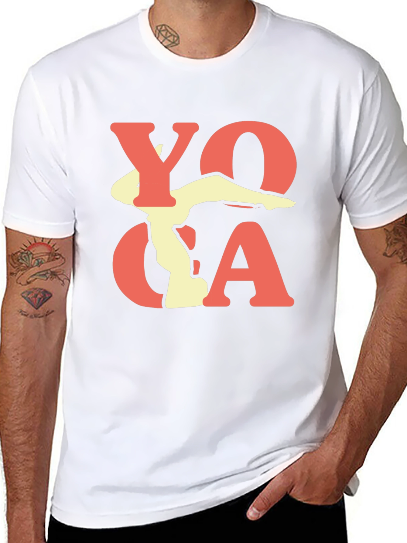 Yoga Pose Graphic Print Black T-Shirt