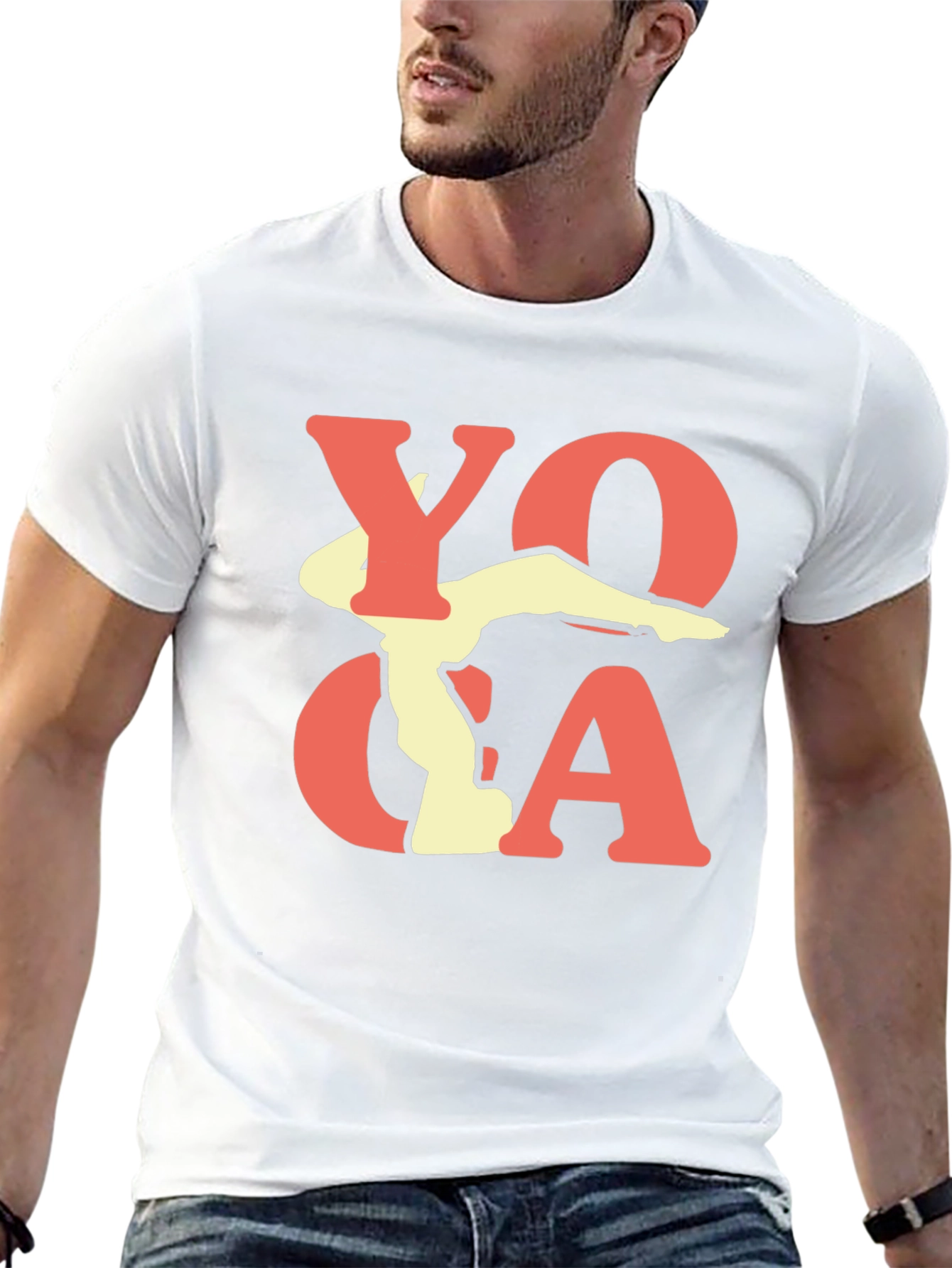 Yoga Pose Graphic Print Black T-Shirt