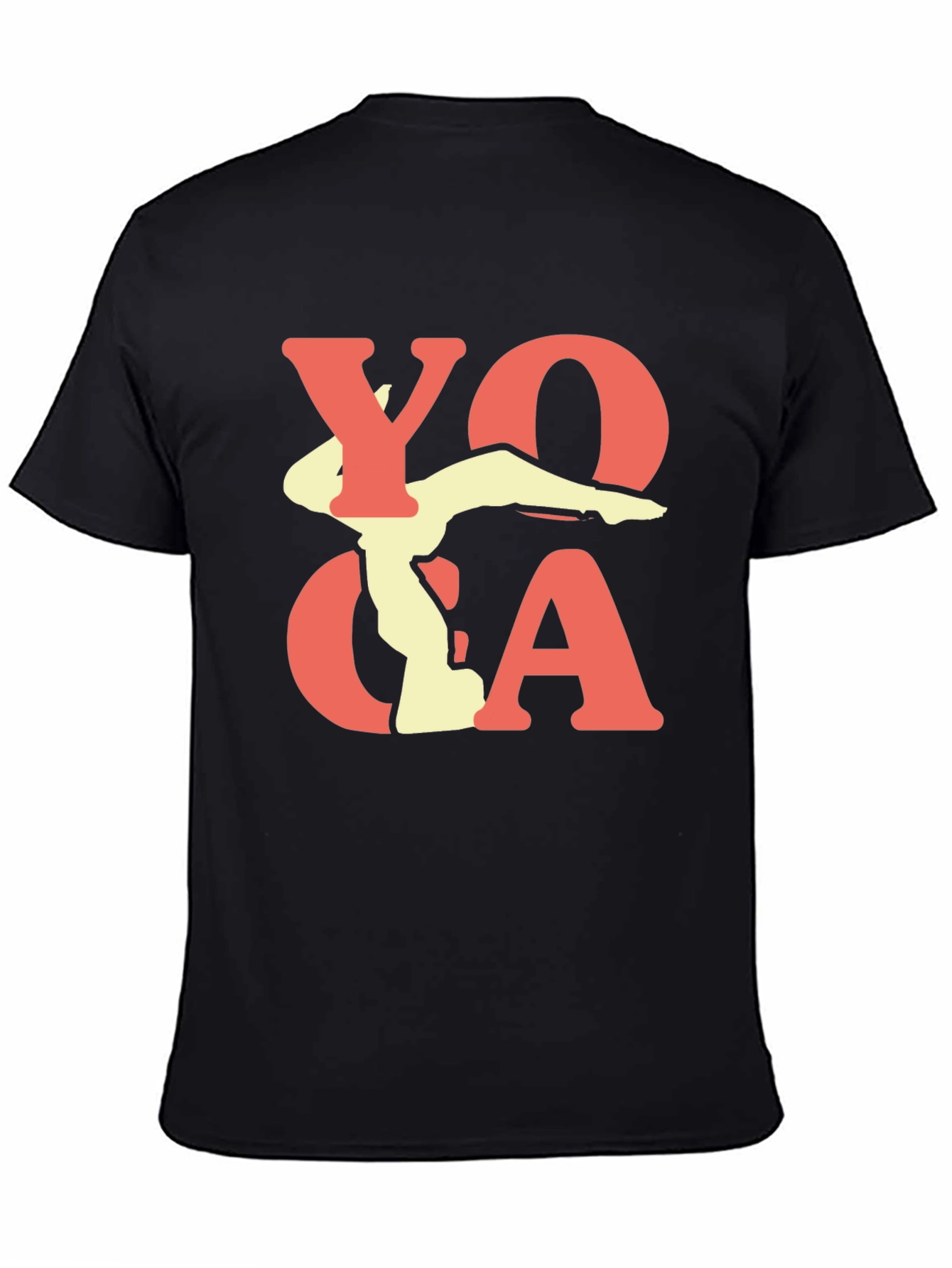 Yoga Pose Graphic Print Black T-Shirt