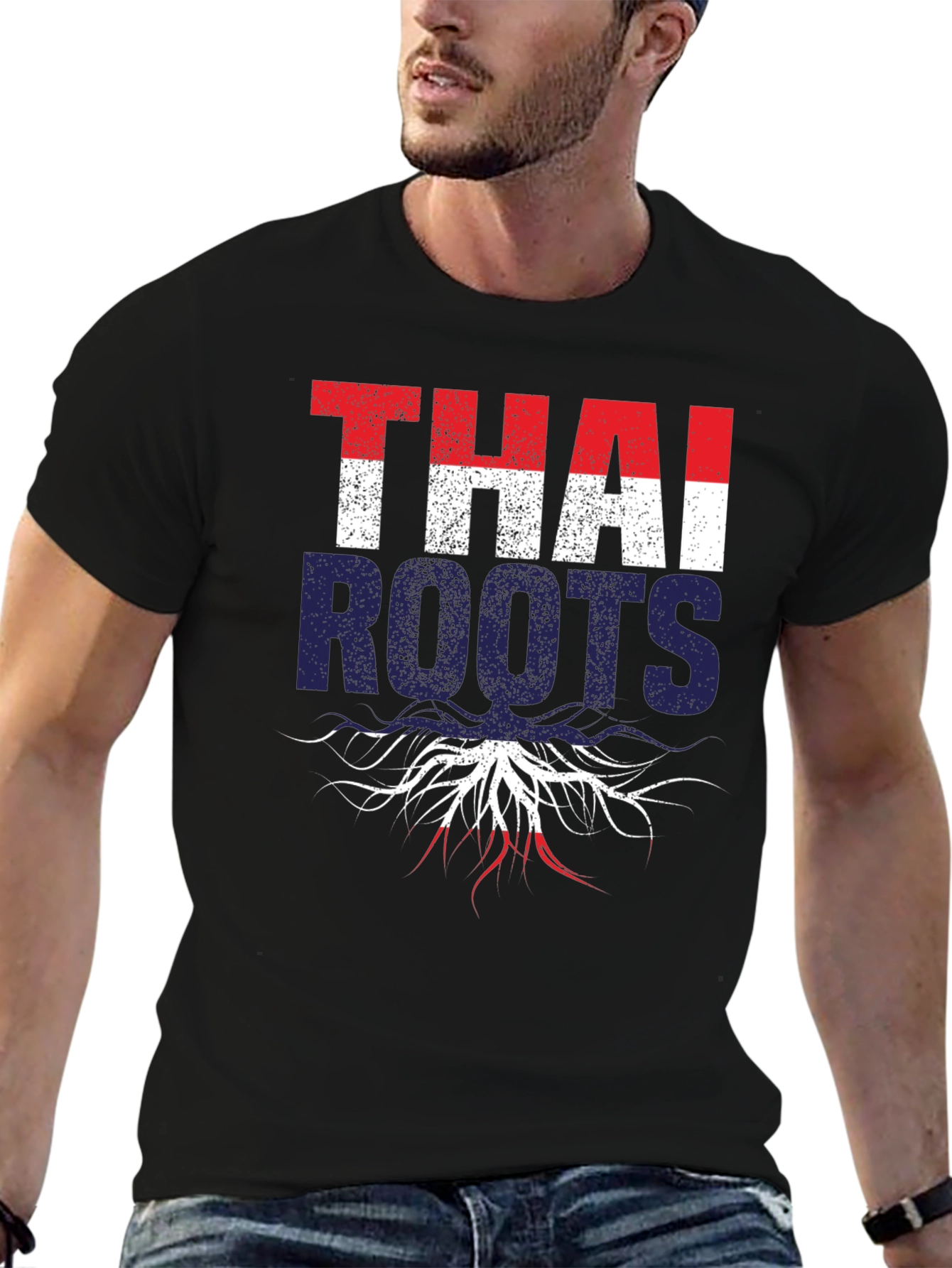 Thai Roots Graphic T-Shirt - Black