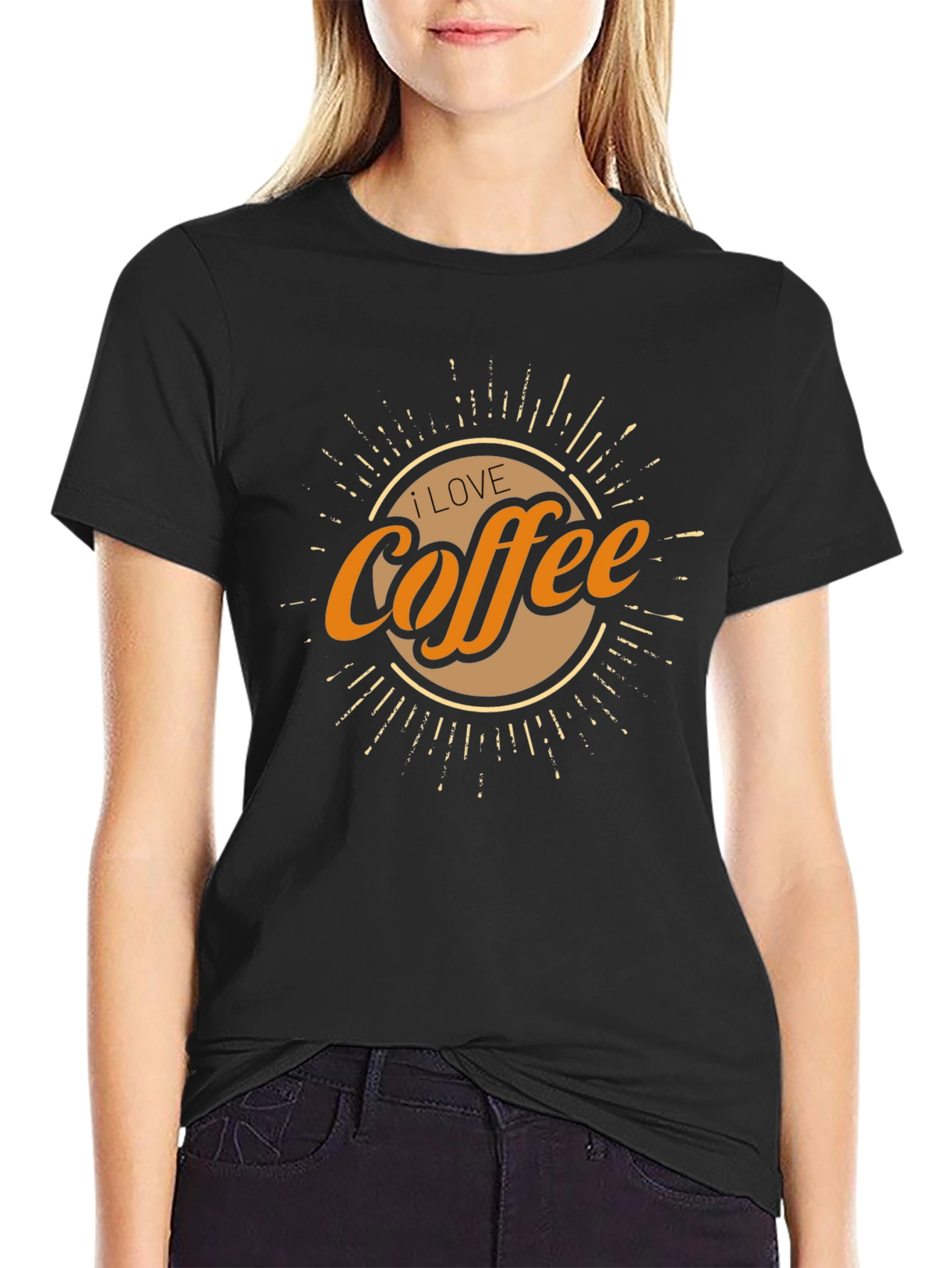 I Love Coffee Graphic Tee - Black
