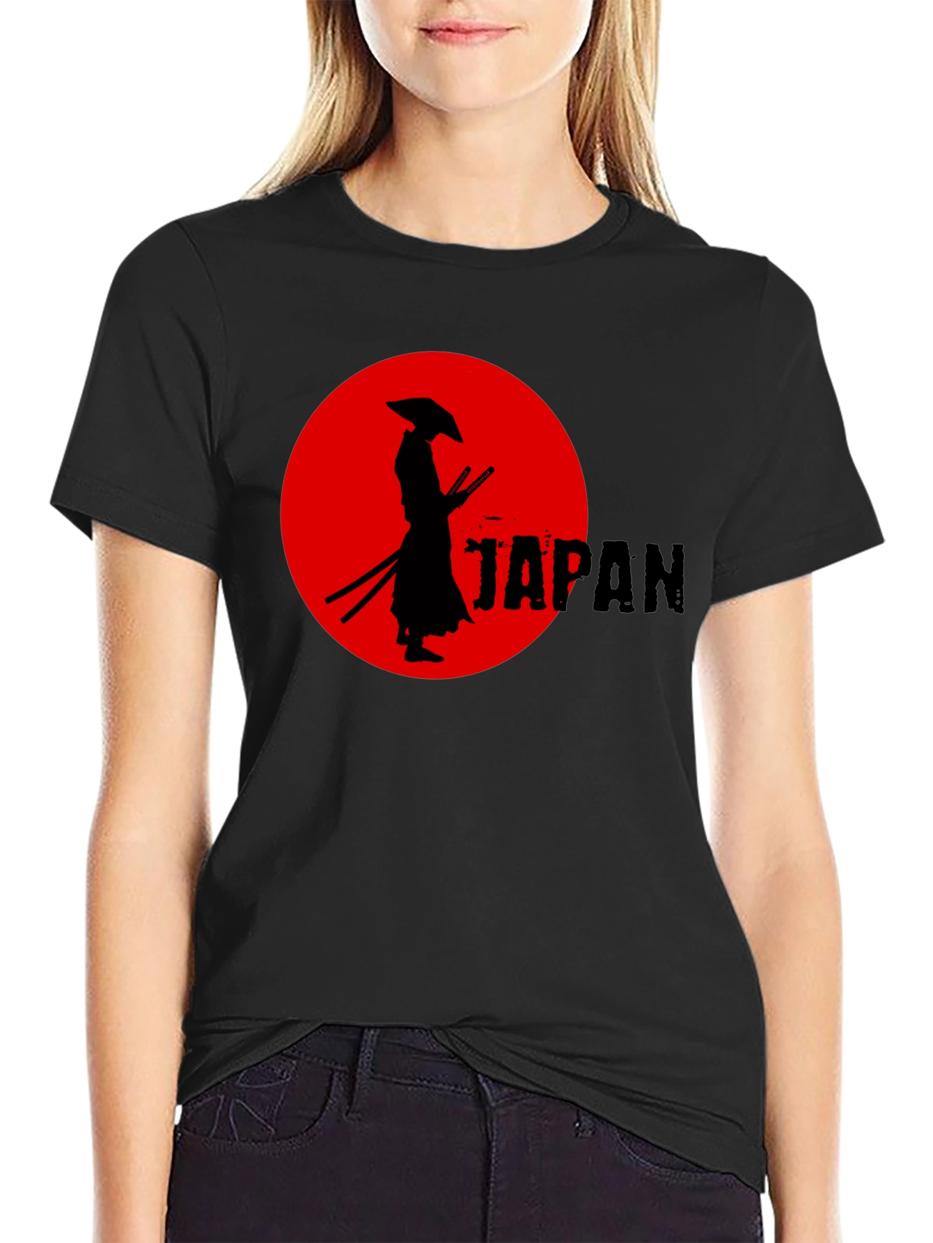 Samurai Japan Graphic Tee - Cool Black T-Shirt
