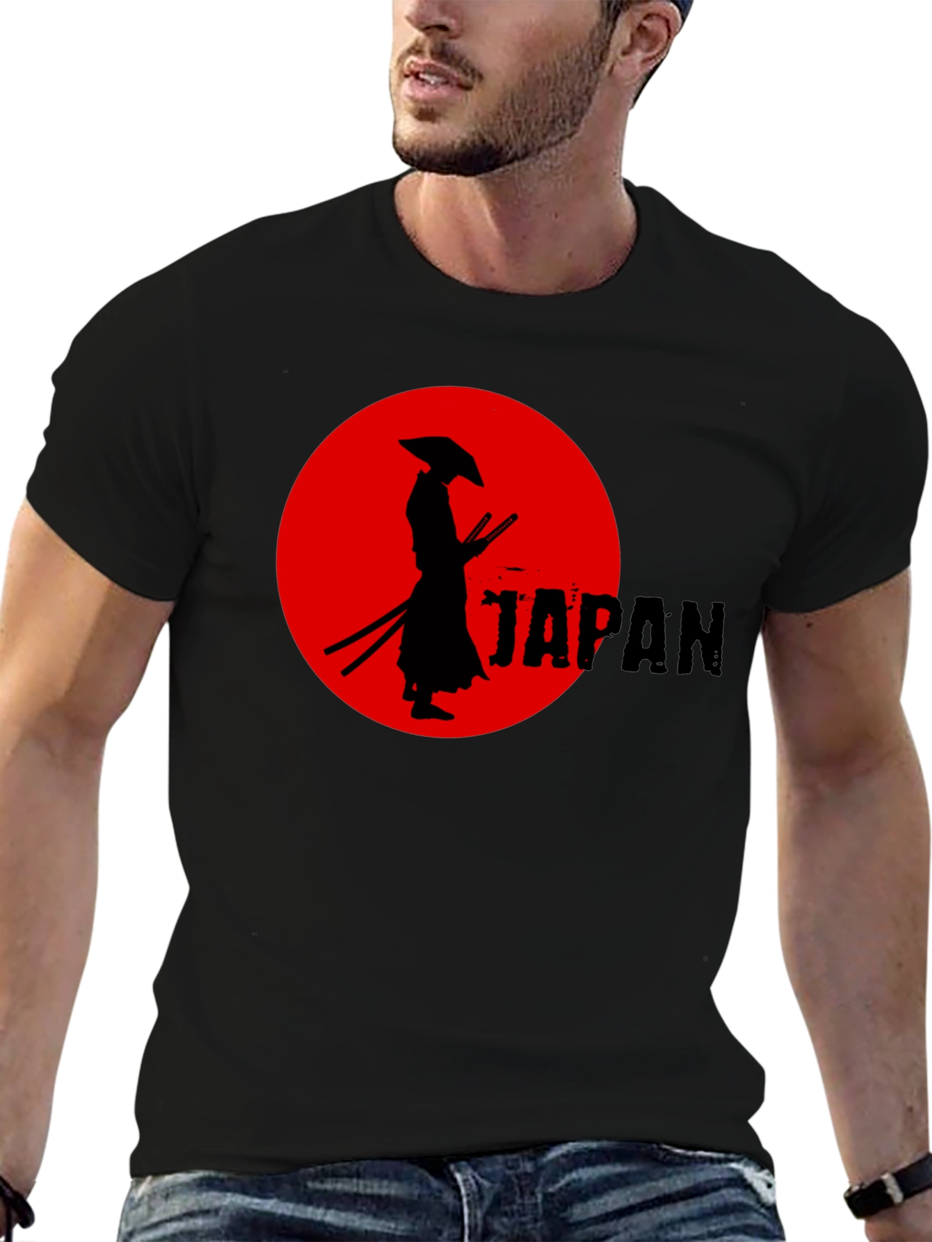 Samurai Japan Graphic Tee - Cool Black T-Shirt