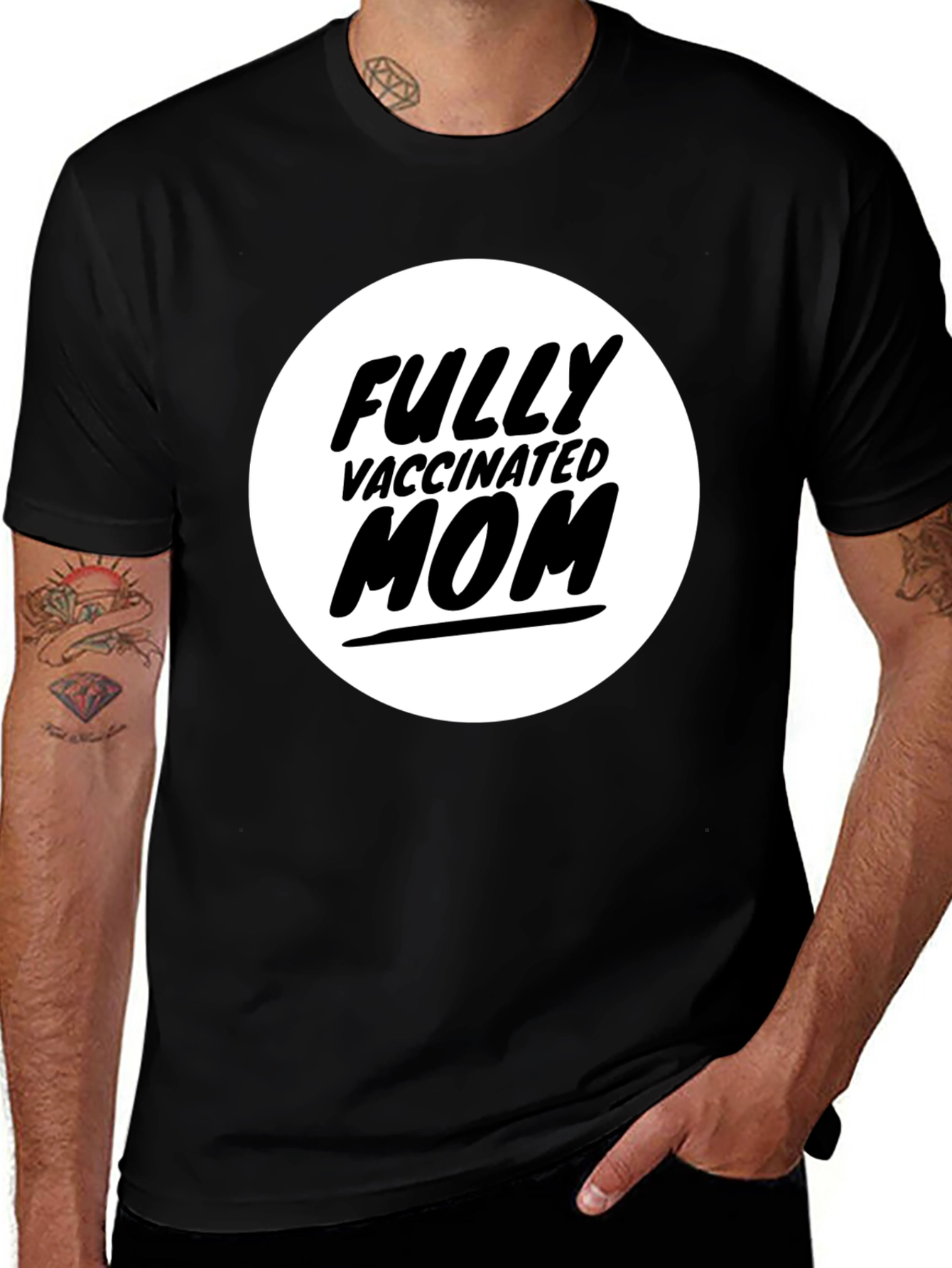 Fully Vaccinated Mom T-Shirt - Black Graphic Tee