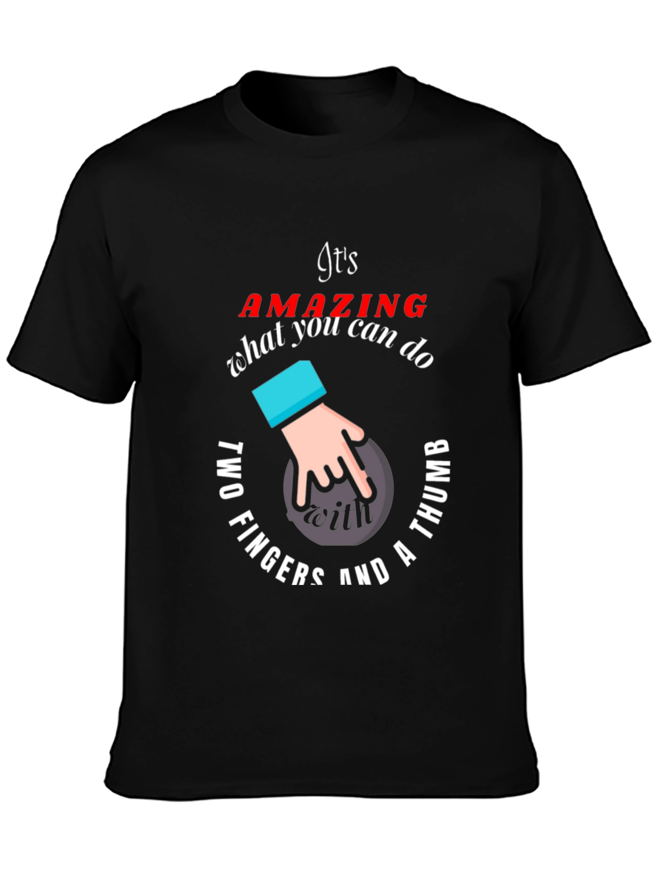 Funny Bowling T-Shirt - Two Fingers and a Thumb