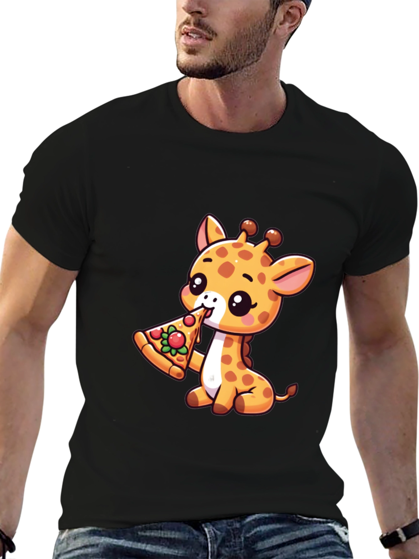 Cute Giraffe Pizza Lover T-Shirt