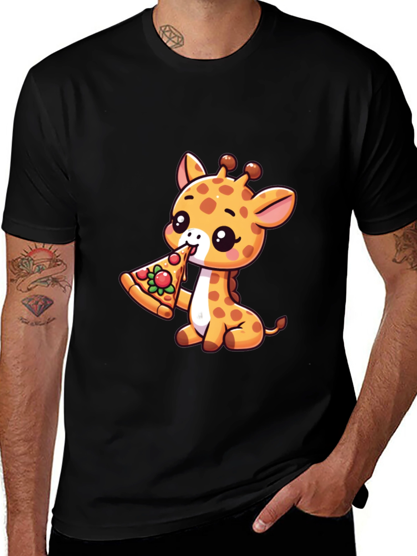 Cute Giraffe Pizza Lover T-Shirt