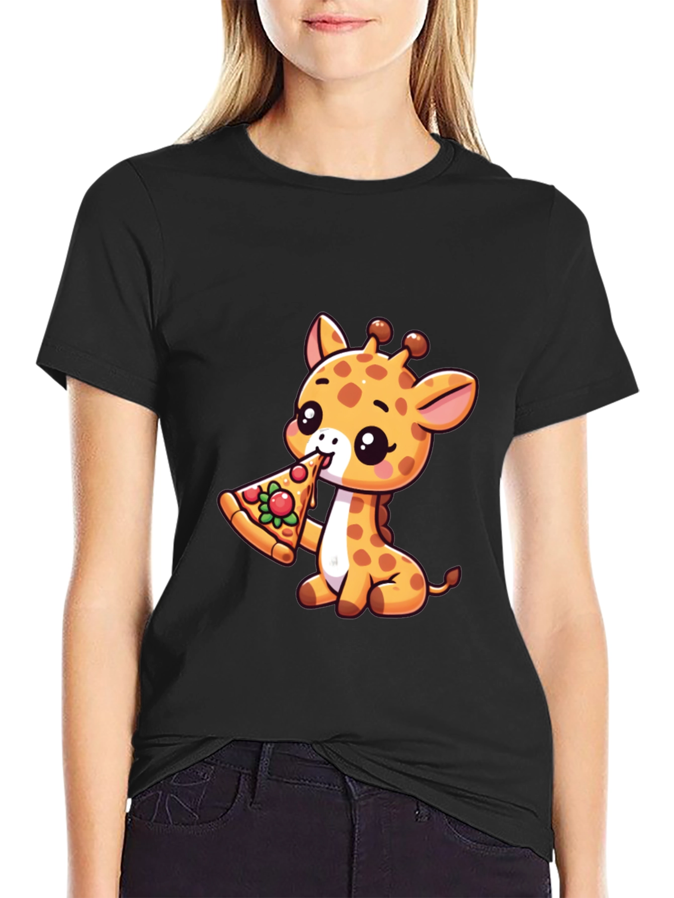 Cute Giraffe Pizza Lover T-Shirt