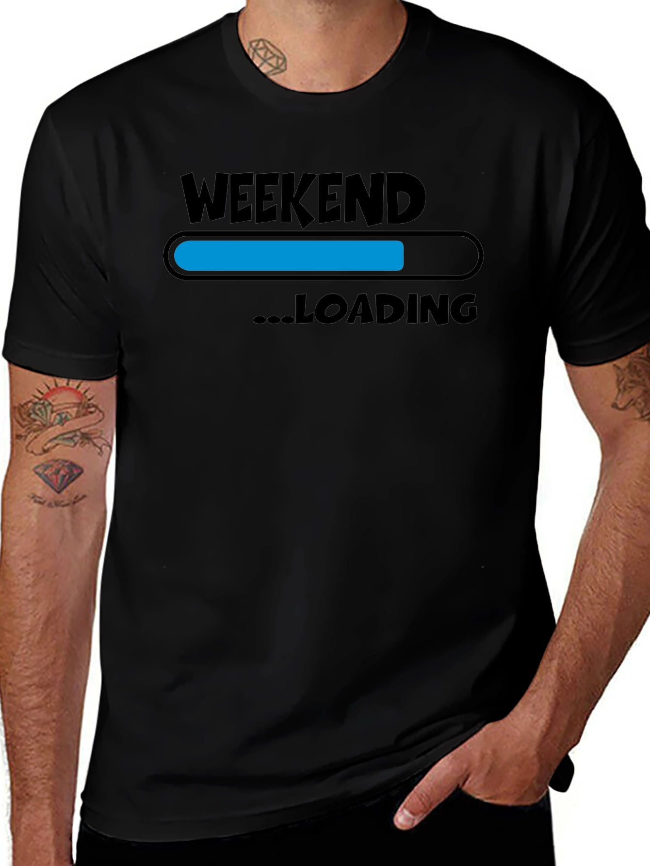 Weekend Loading T-Shirt - Black Graphic Tee