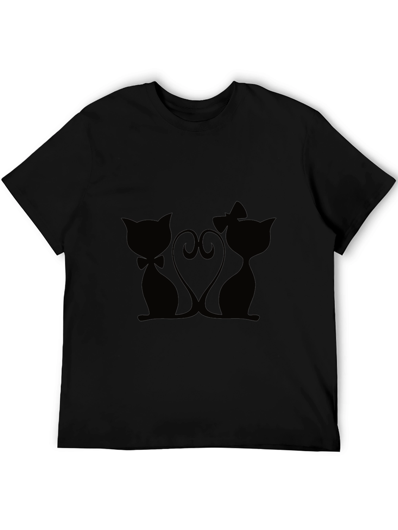 Cute Cats Love T-Shirt - Black