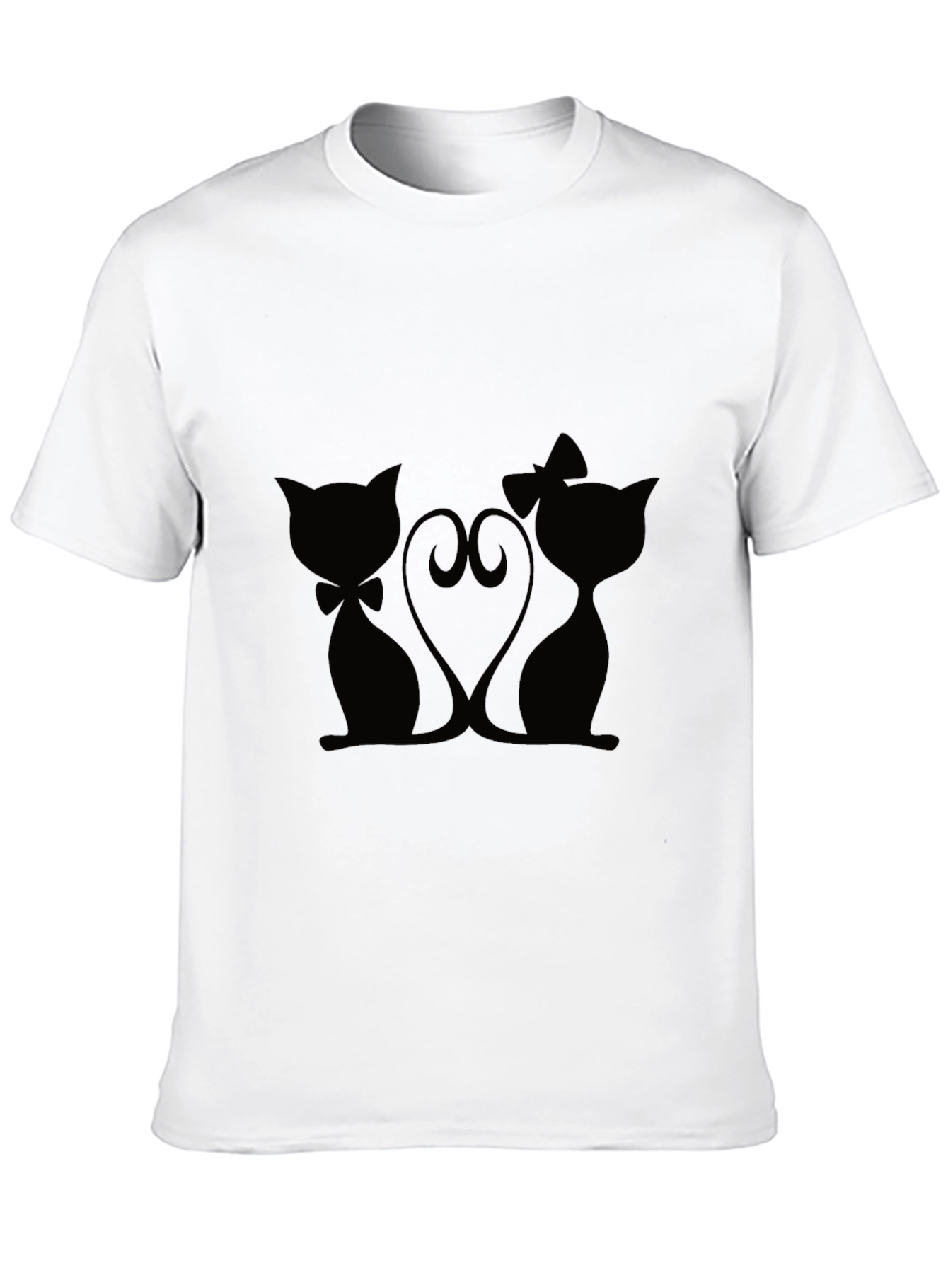 Cute Cats Love T-Shirt - Black