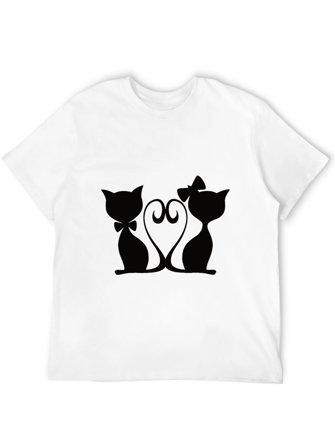 Cute Cats Love T-Shirt - Black