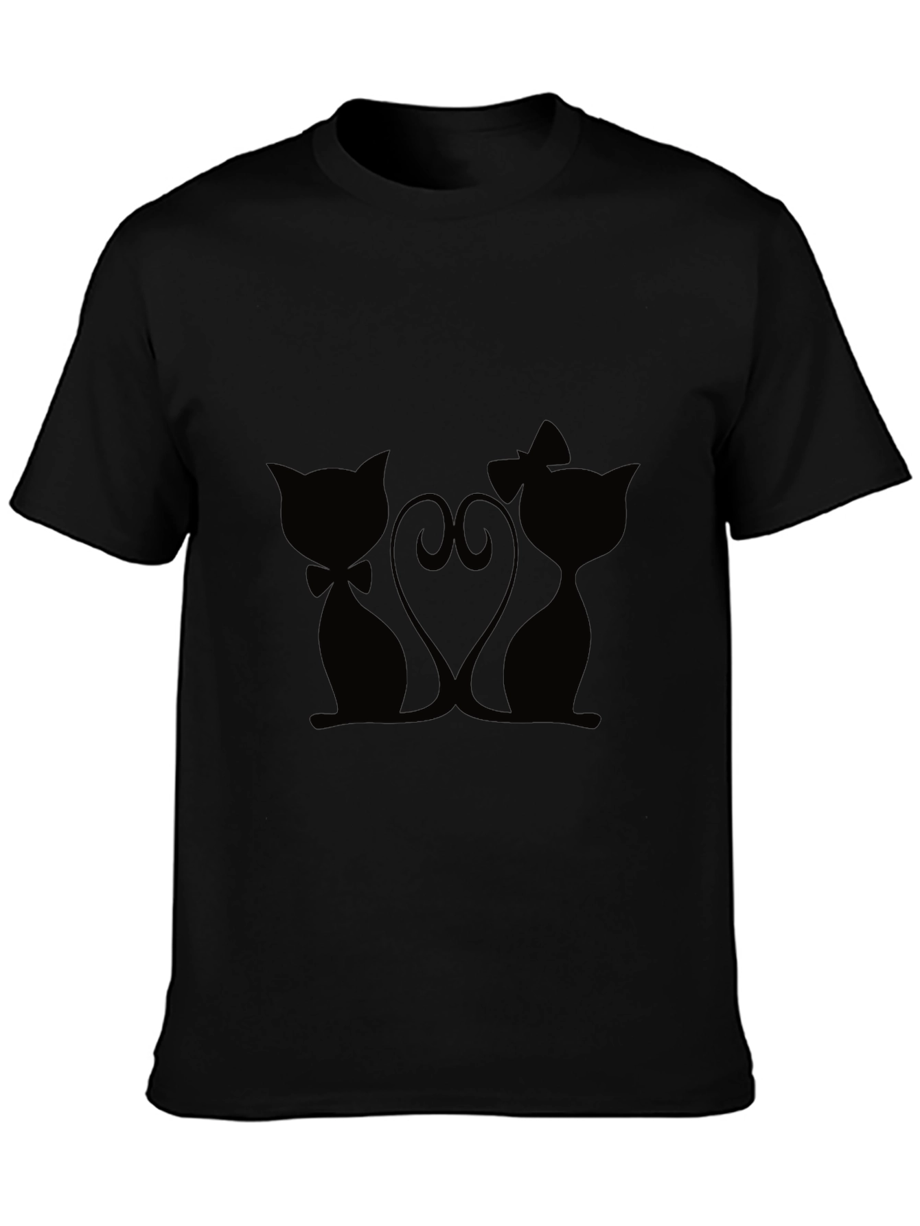 Cute Cats Love T-Shirt - Black