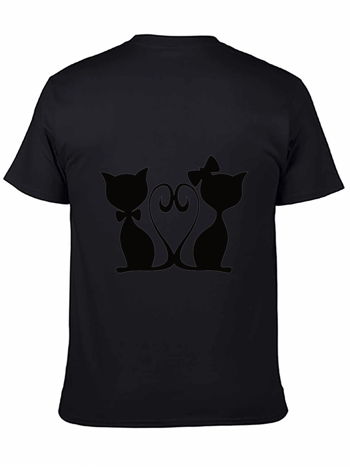 Cute Cats Love T-Shirt - Black