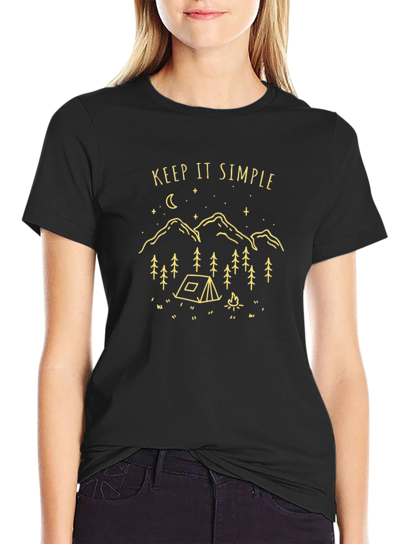 Keep It Simple Graphic T-Shirt - Black