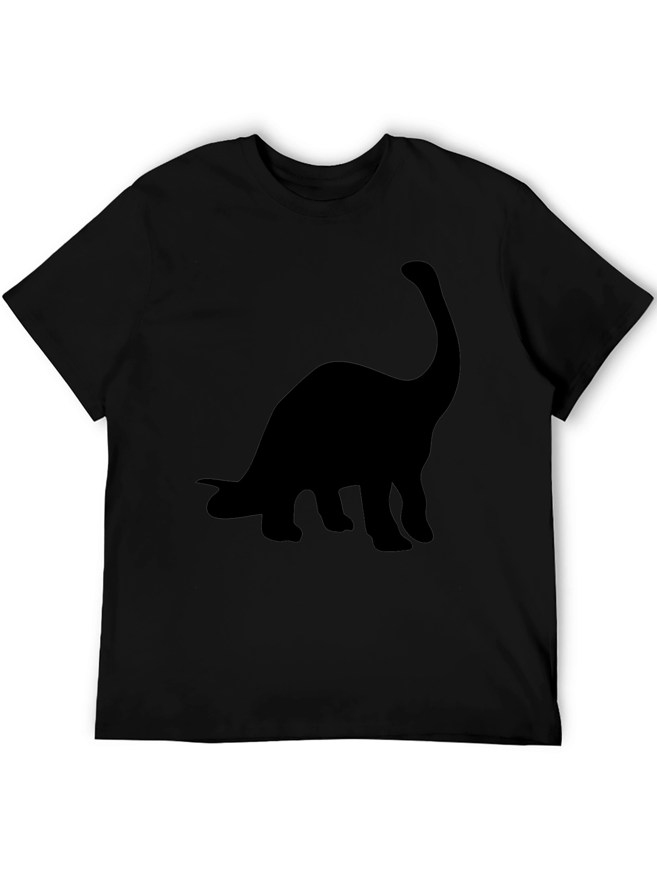 Black Dinosaur Silhouette Graphic Tee