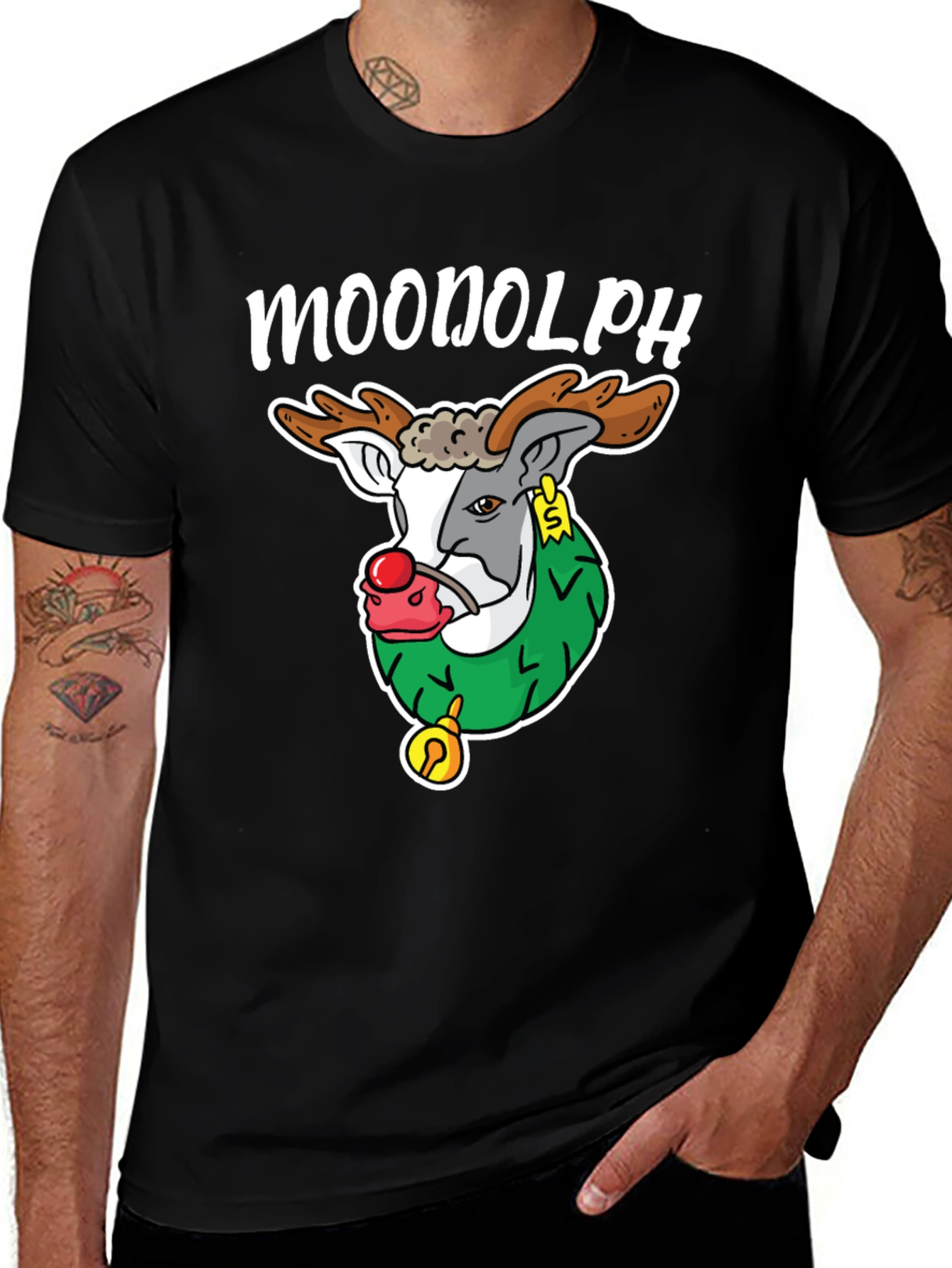Moonolph Funny Reindeer T-Shirt - Holiday Graphic Tee