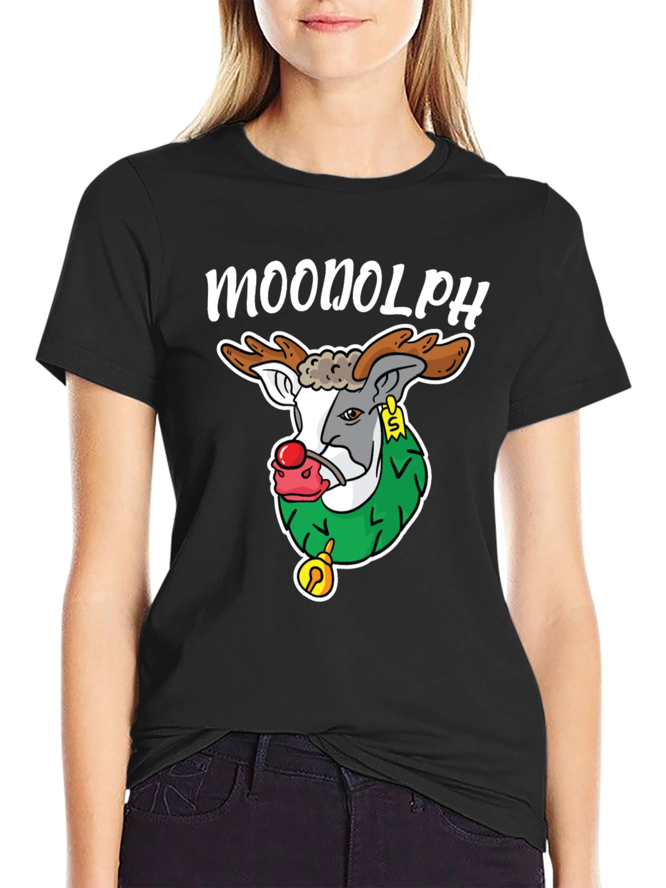 Moonolph Funny Reindeer T-Shirt - Holiday Graphic Tee