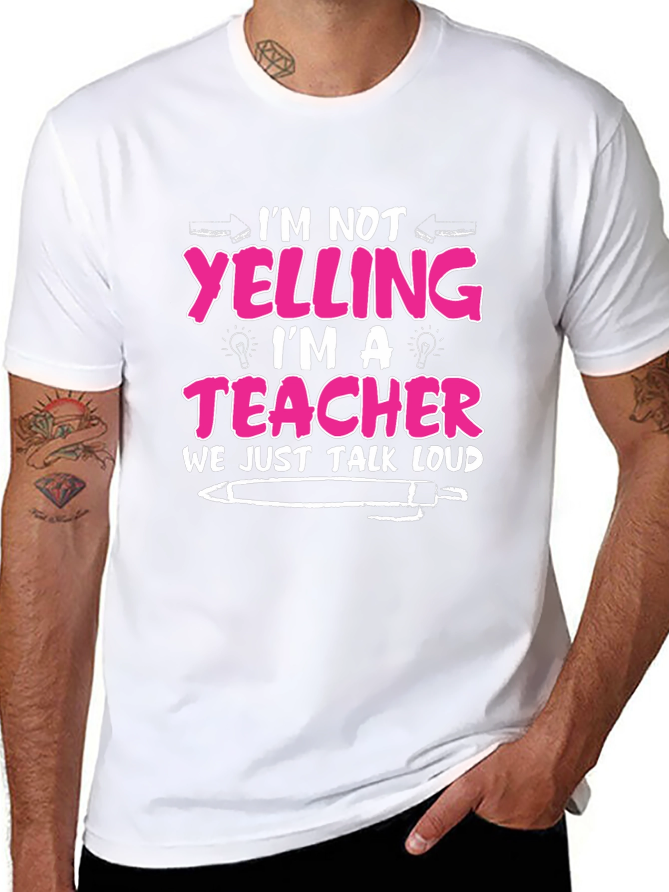 Teacher Loud Talk Black Cotton T-Shirt