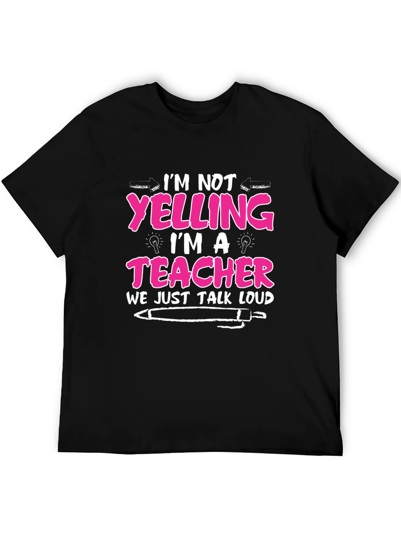 Teacher Loud Talk Black Cotton T-Shirt
