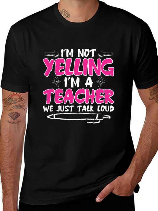 Teacher Loud Talk Black Cotton T-Shirt