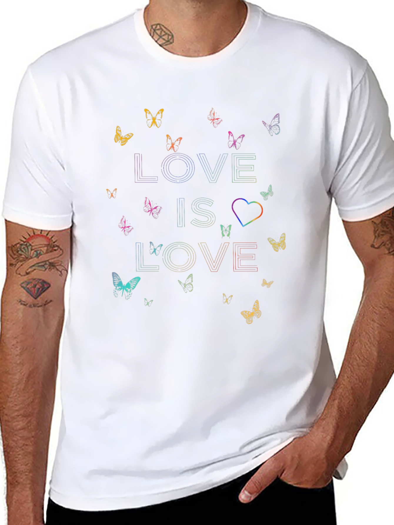 Love Is Love Rainbow Butterfly Tee