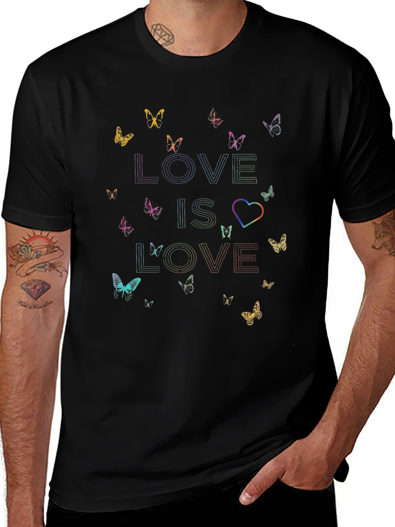 Love Is Love Rainbow Butterfly Tee