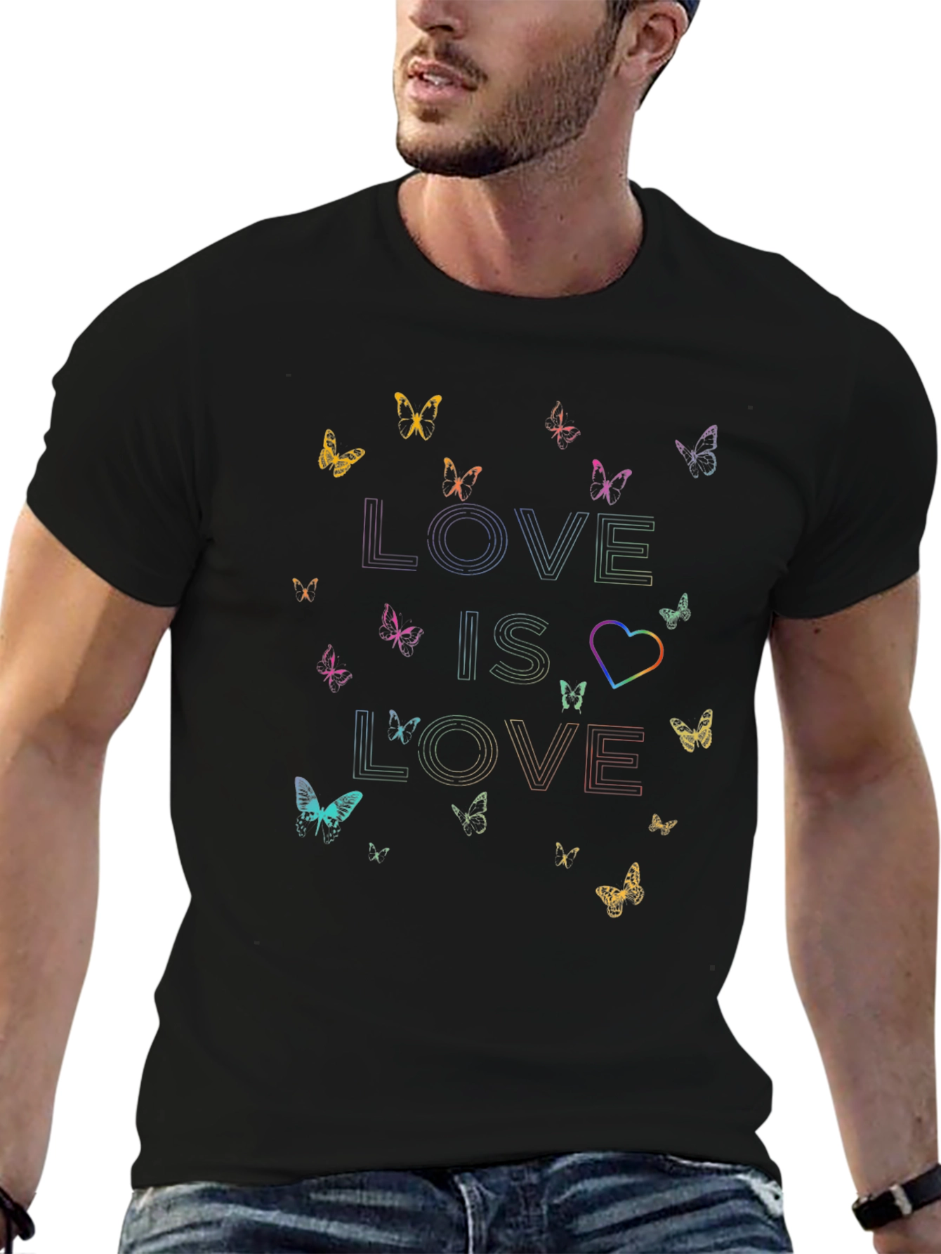 Love Is Love Rainbow Butterfly Tee