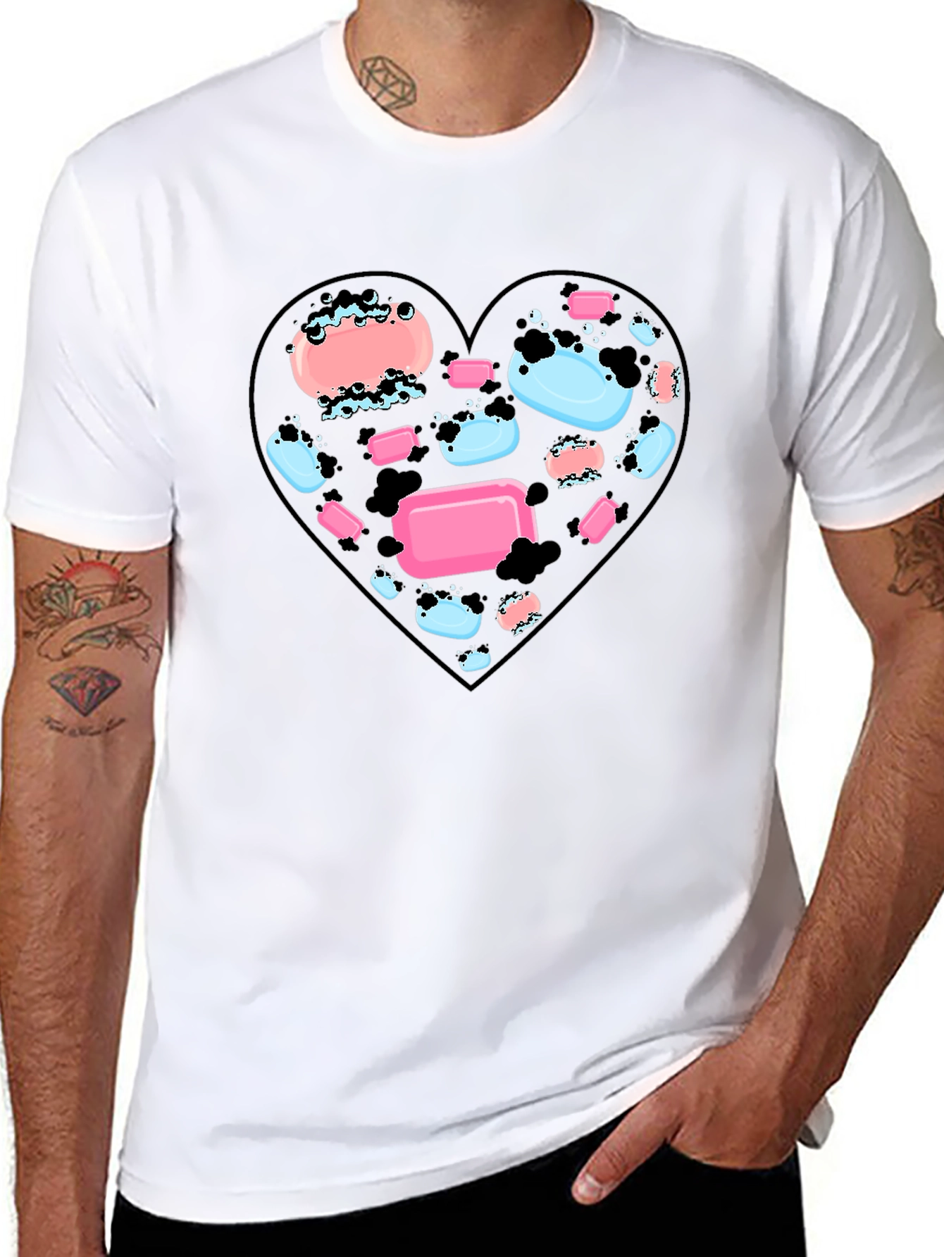 Heart Soap T-Shirt - Black Graphic Tee