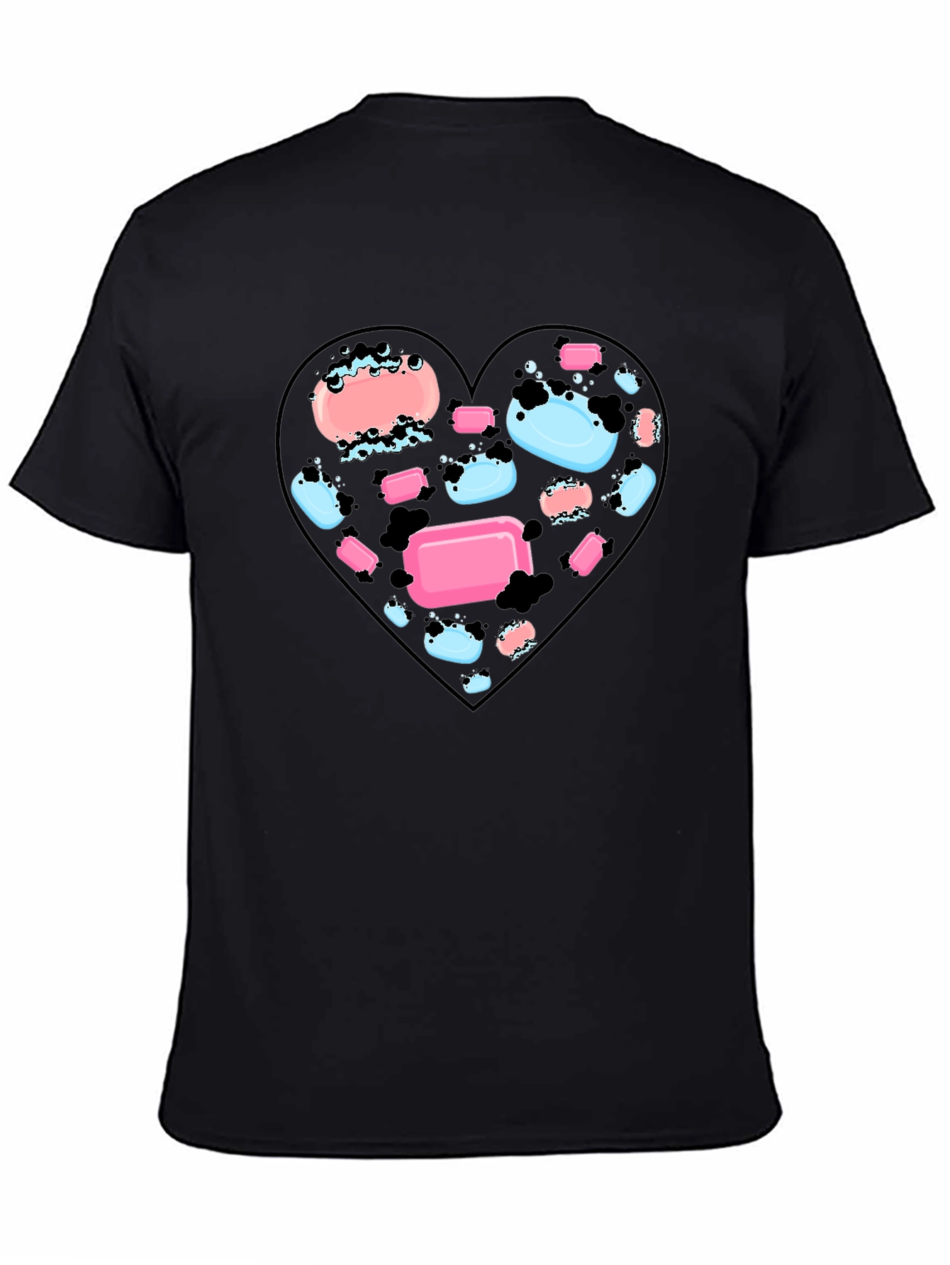 Heart Soap T-Shirt - Black Graphic Tee