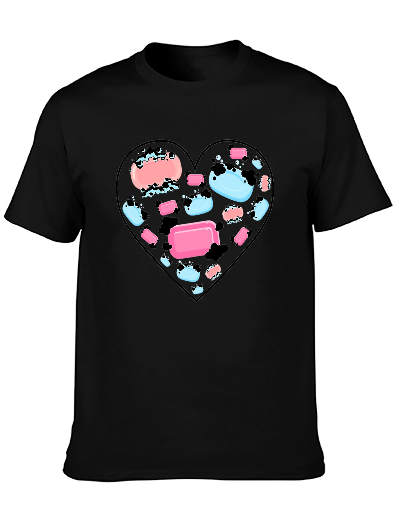 Heart Soap T-Shirt - Black Graphic Tee