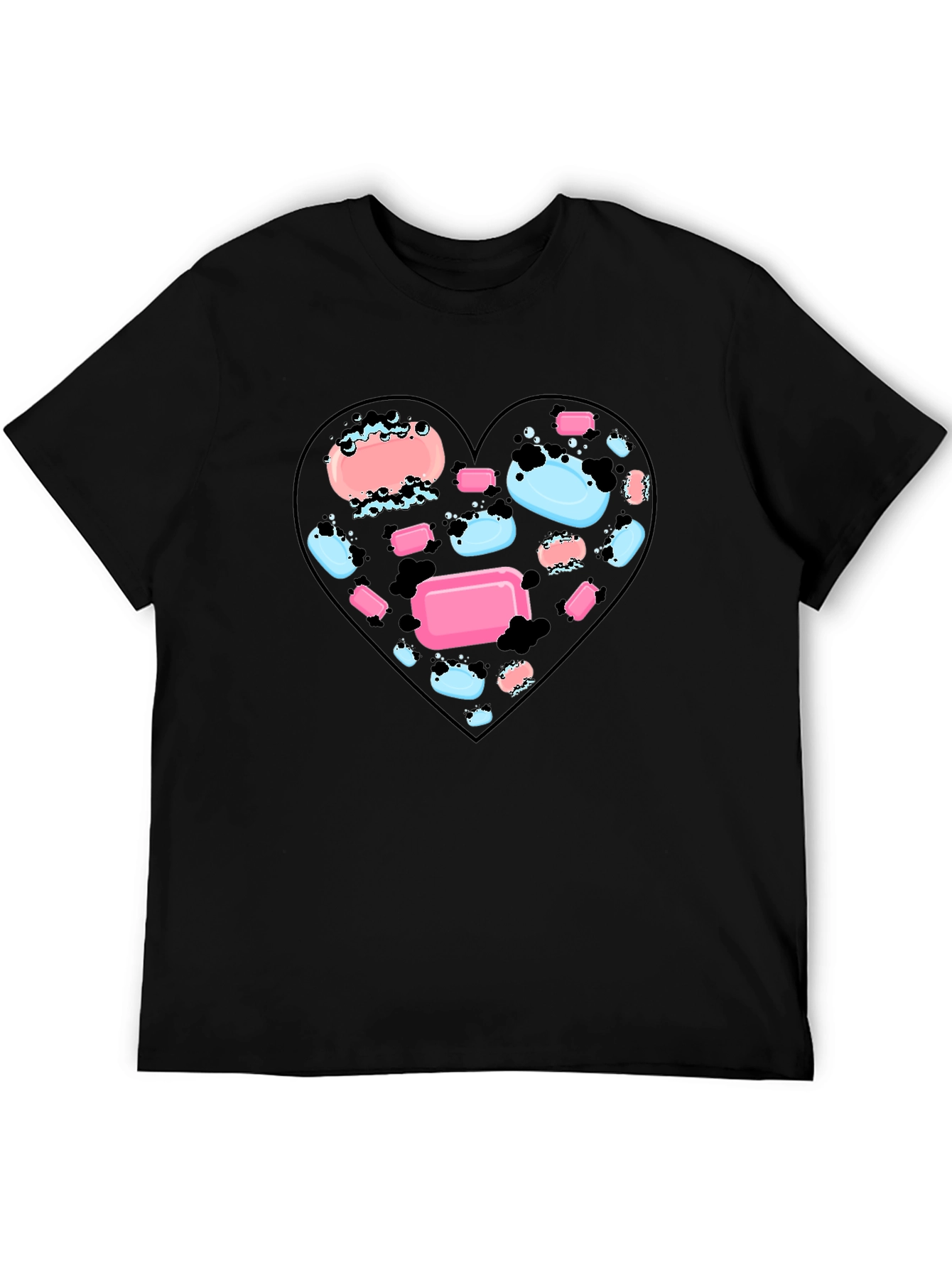 Heart Soap T-Shirt - Black Graphic Tee
