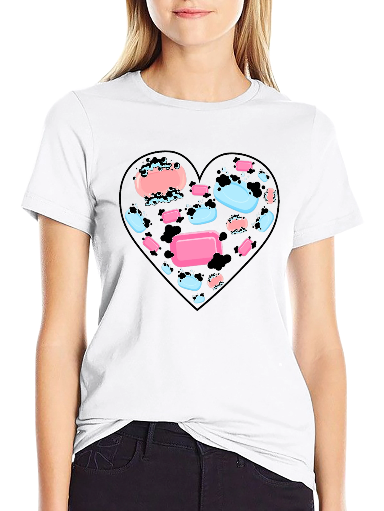 Heart Soap T-Shirt - Black Graphic Tee