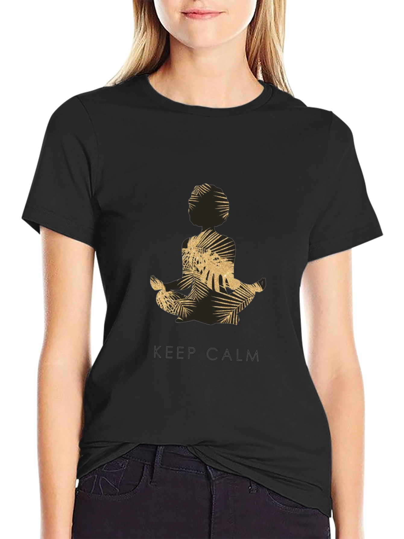 Keep Calm Meditation T-Shirt - Mens Black Graphic Tee