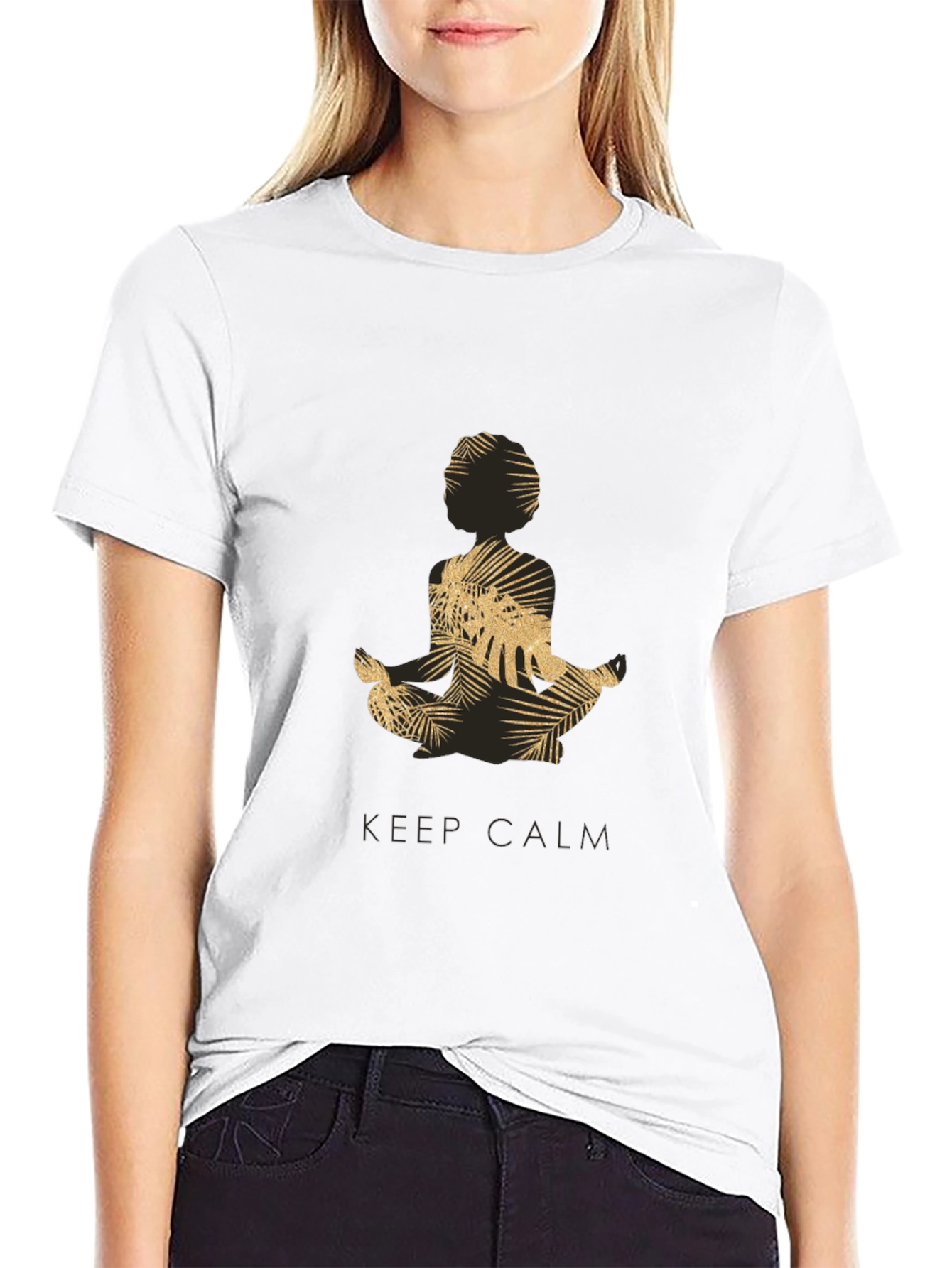 Keep Calm Meditation T-Shirt - Mens Black Graphic Tee