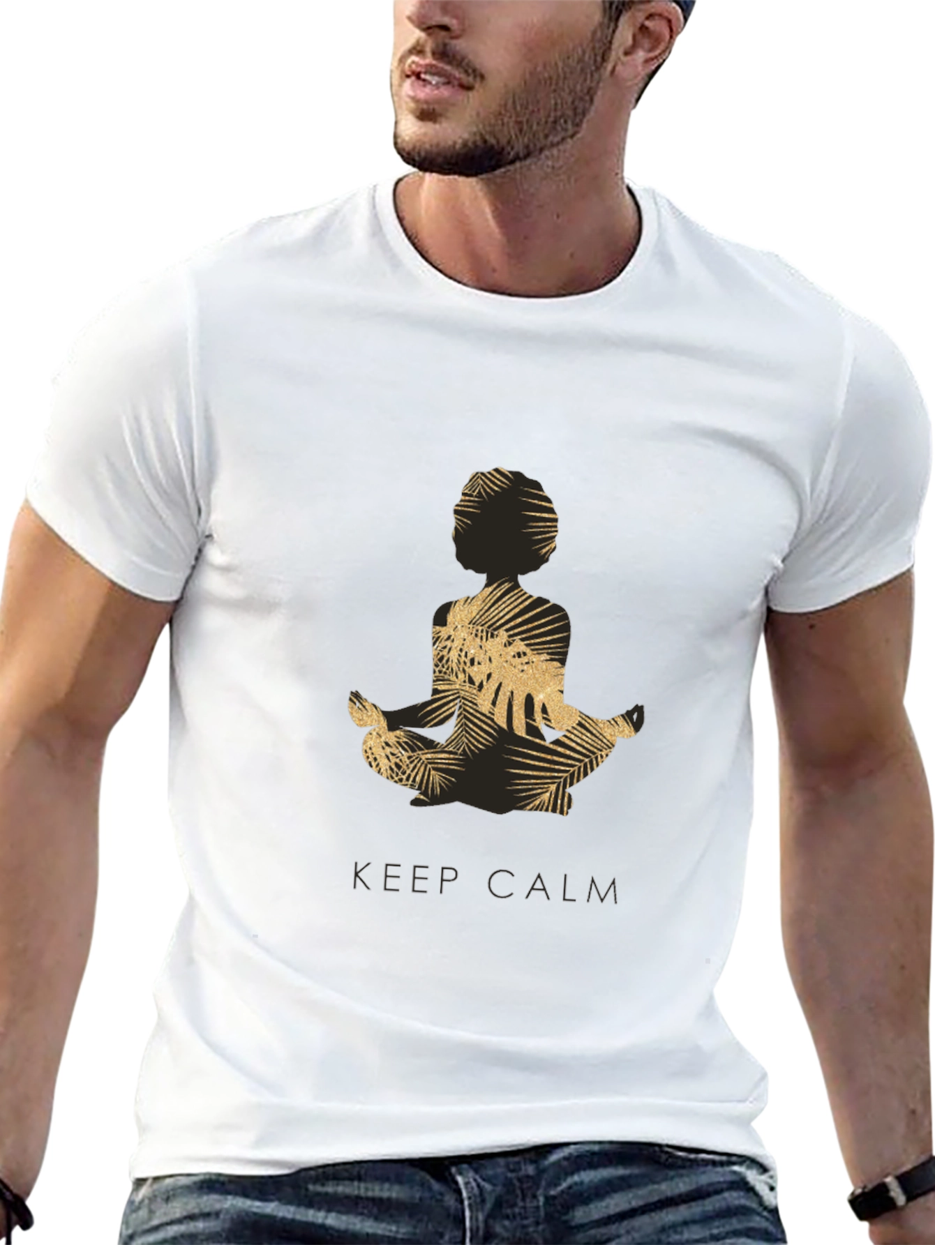 Keep Calm Meditation T-Shirt - Mens Black Graphic Tee