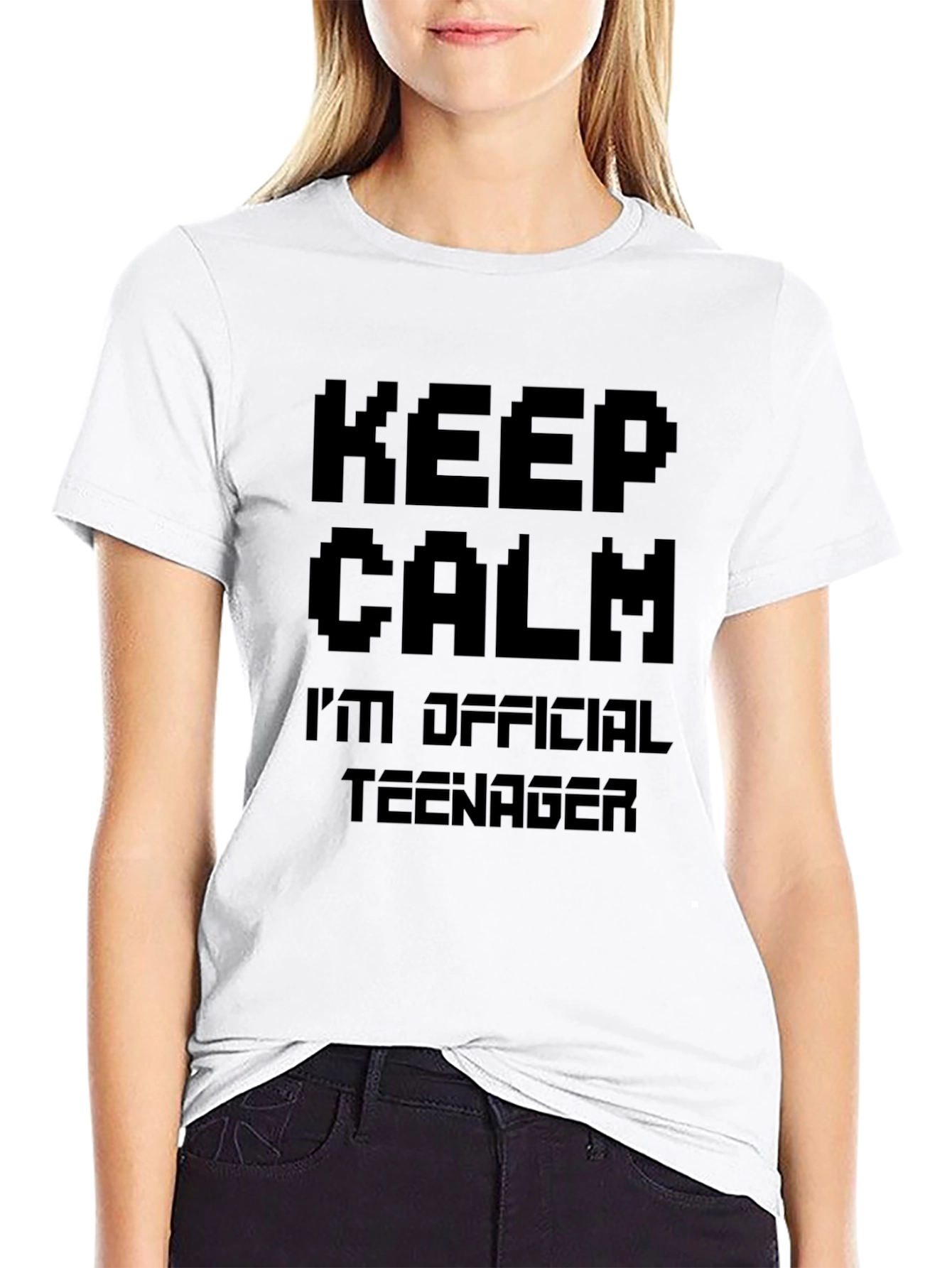 Keep Calm Official Teenager Black Graphic Tee