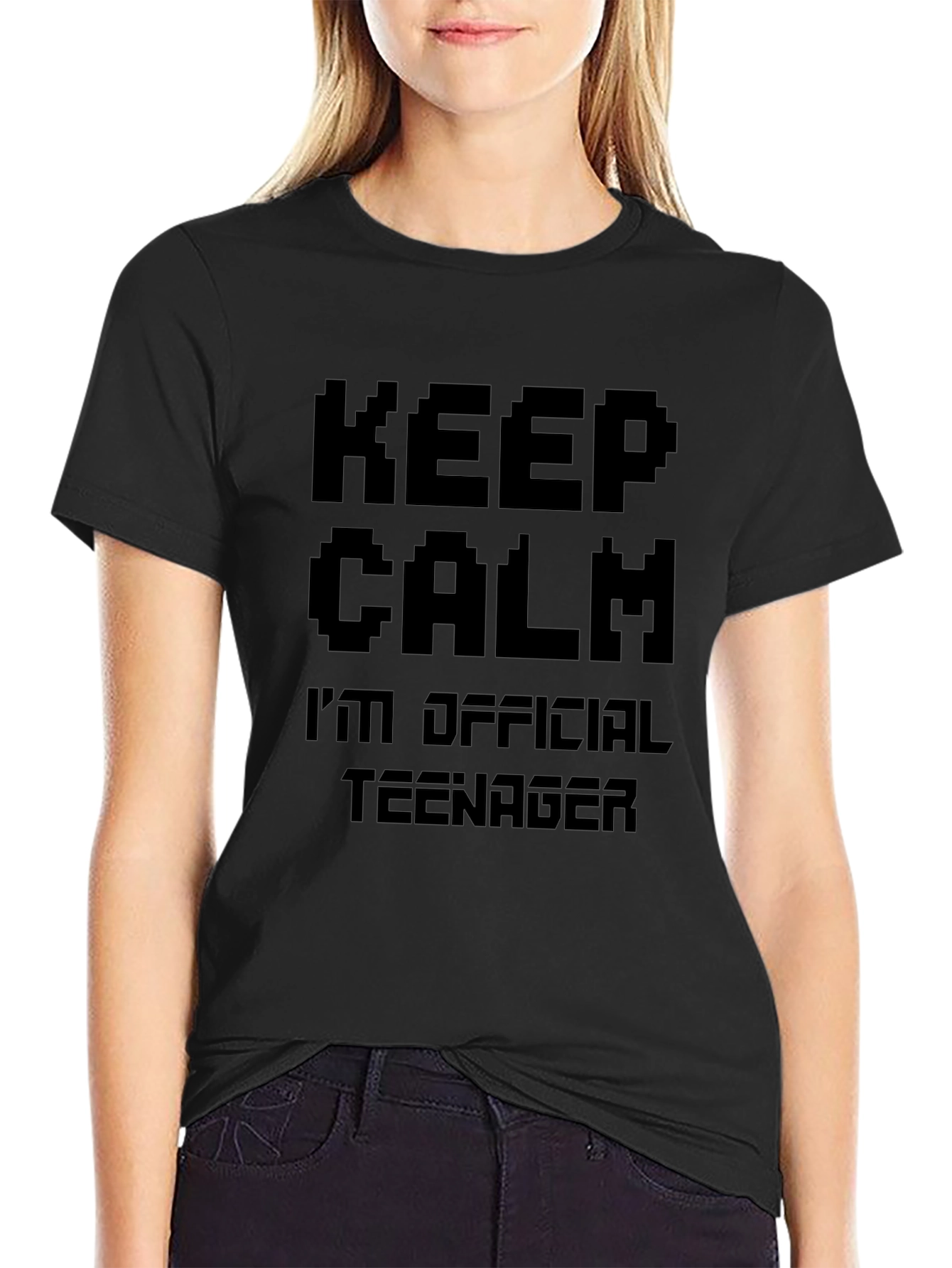 Keep Calm Official Teenager Black Graphic Tee