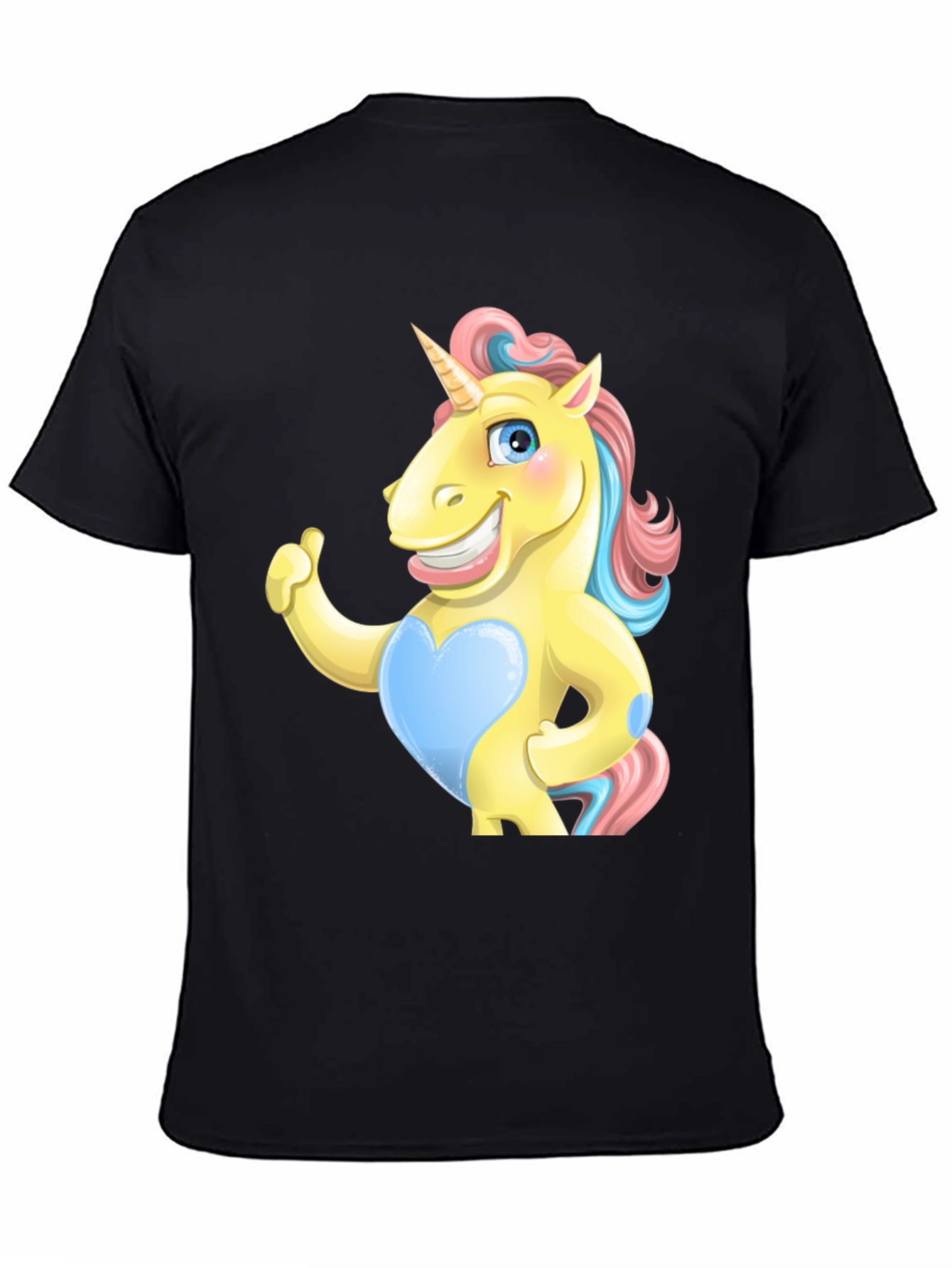 Funny Unicorn Graphic Black T-Shirt