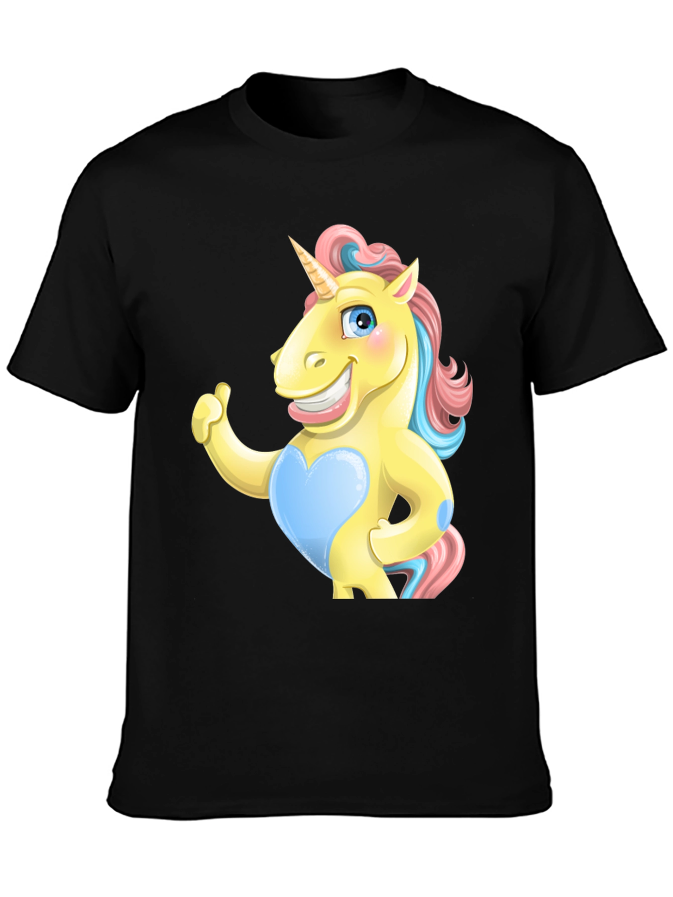 Funny Unicorn Graphic Black T-Shirt