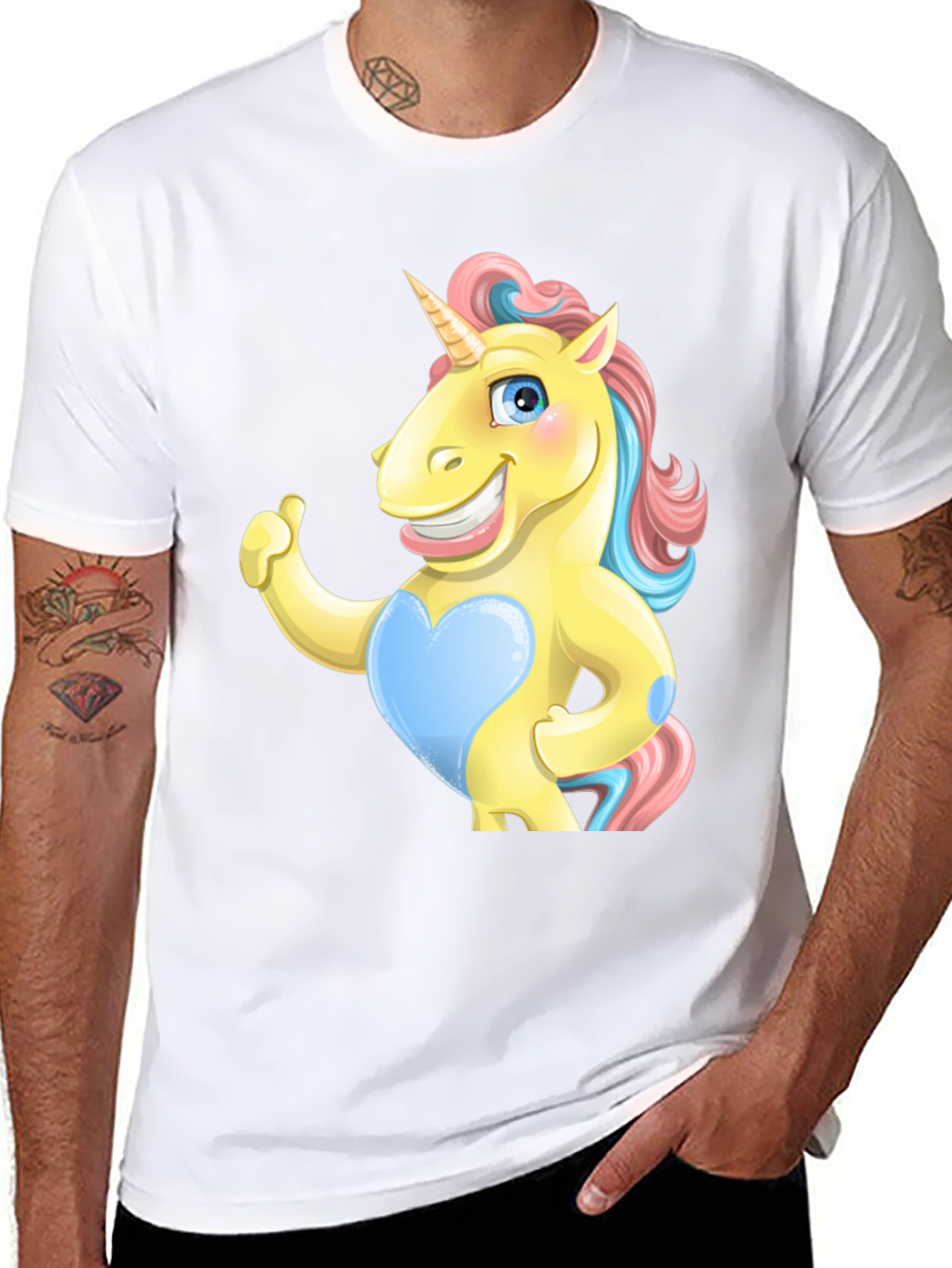 Funny Unicorn Graphic Black T-Shirt