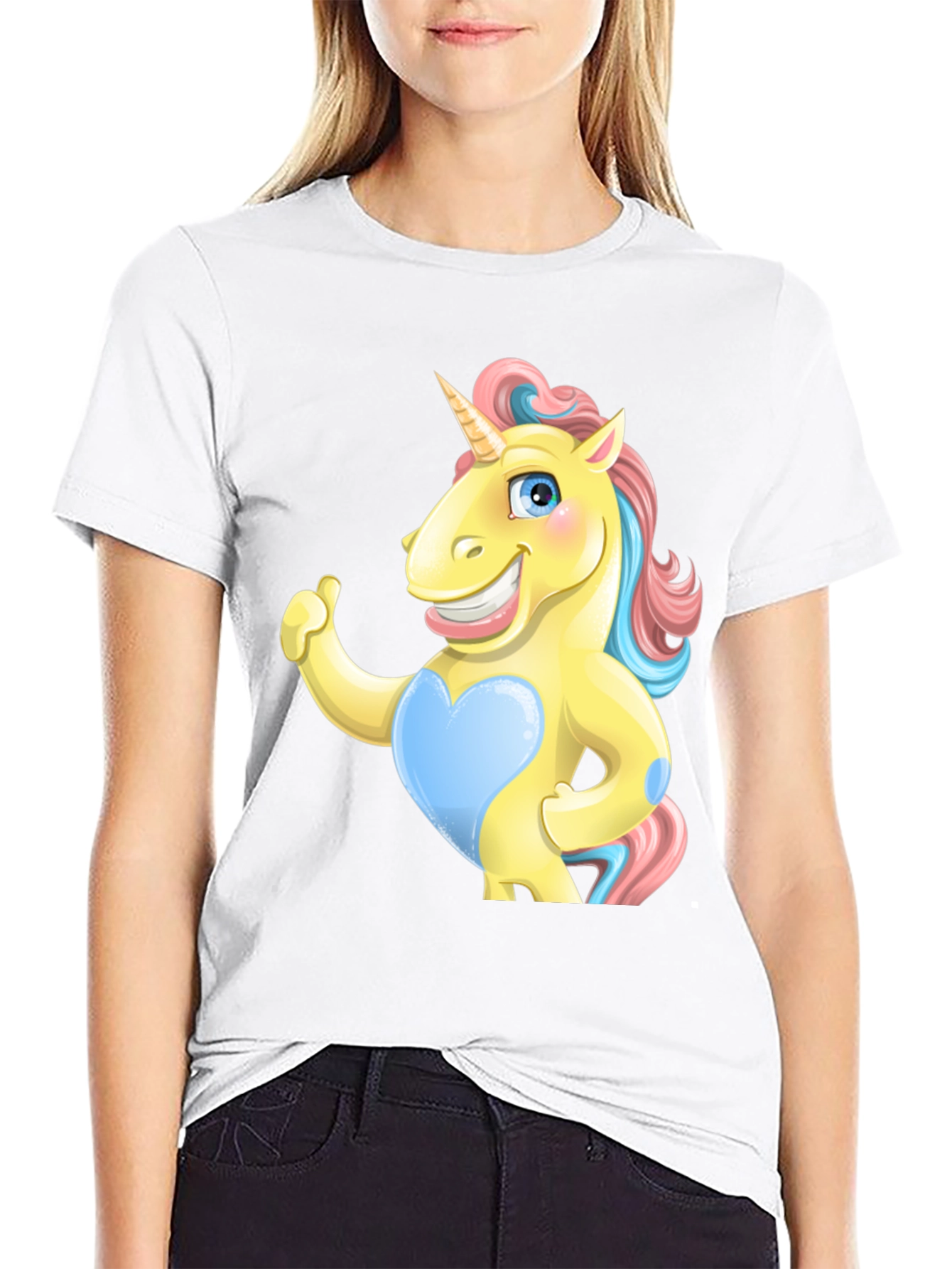 Funny Unicorn Graphic Black T-Shirt